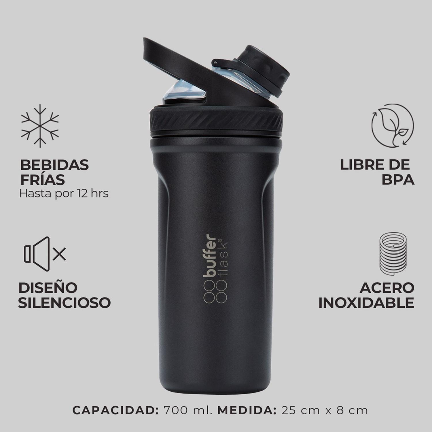 Shaker Vaso Proteina Mezclador Termico Buffer Acero Inox-4