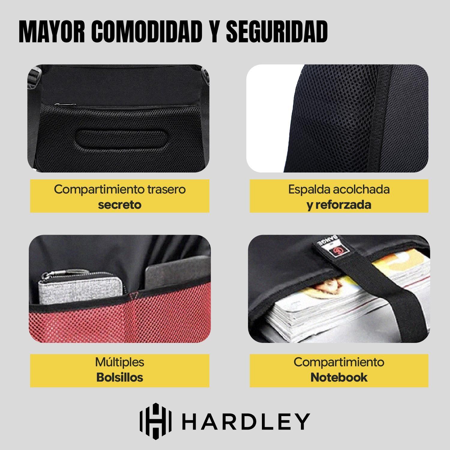 Mochila Notebook Hardley Balistica Impermeable 38L + USB-5