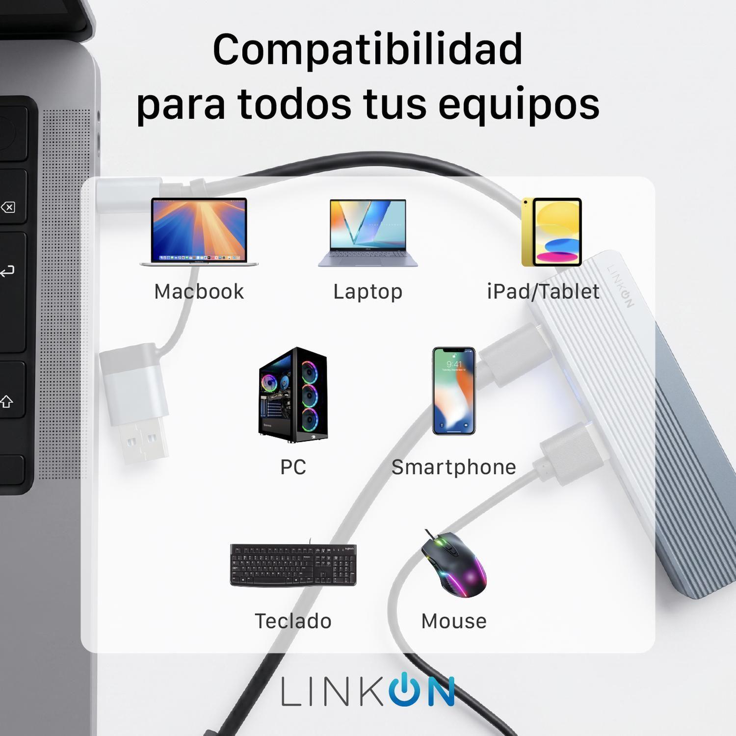 Hub Adaptador Usb C 5 en 2 Linkon Para Mac Macbook Windows-6