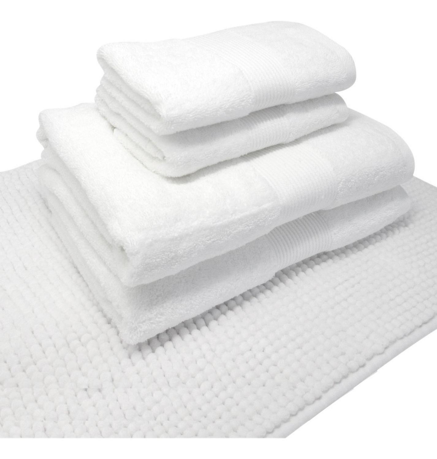 Toallas Baño Set x5 Algodón, son 2 Baño +2 Mano +1 Piso Baño-0