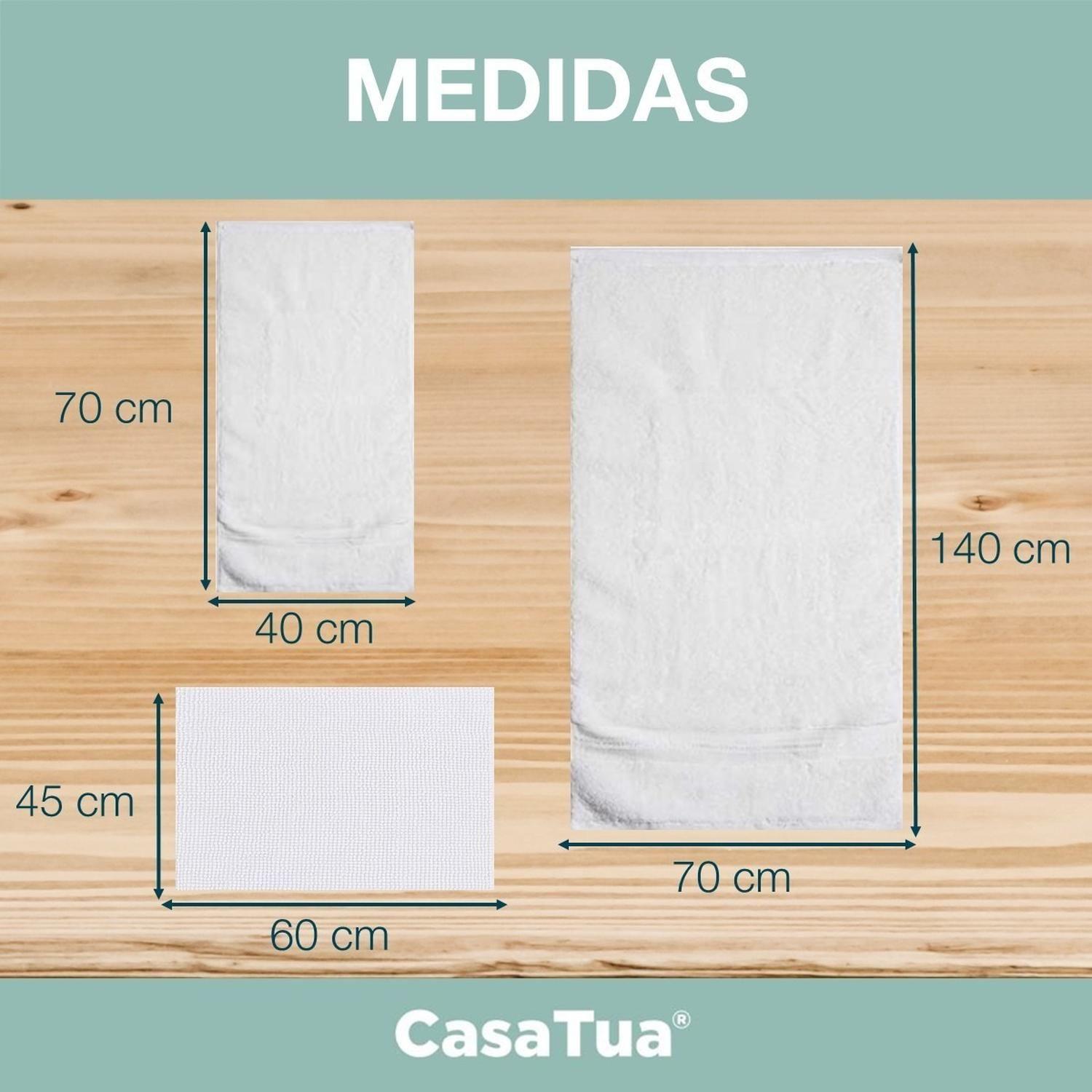 Toallas Baño Set x5 Algodón, son 2 Baño +2 Mano +1 Piso Baño-6