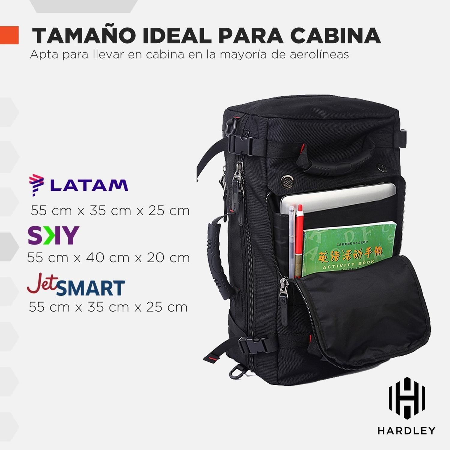 Mochila Bolso Viaje Hardley 40L Multiuso Notebook Avion-2
