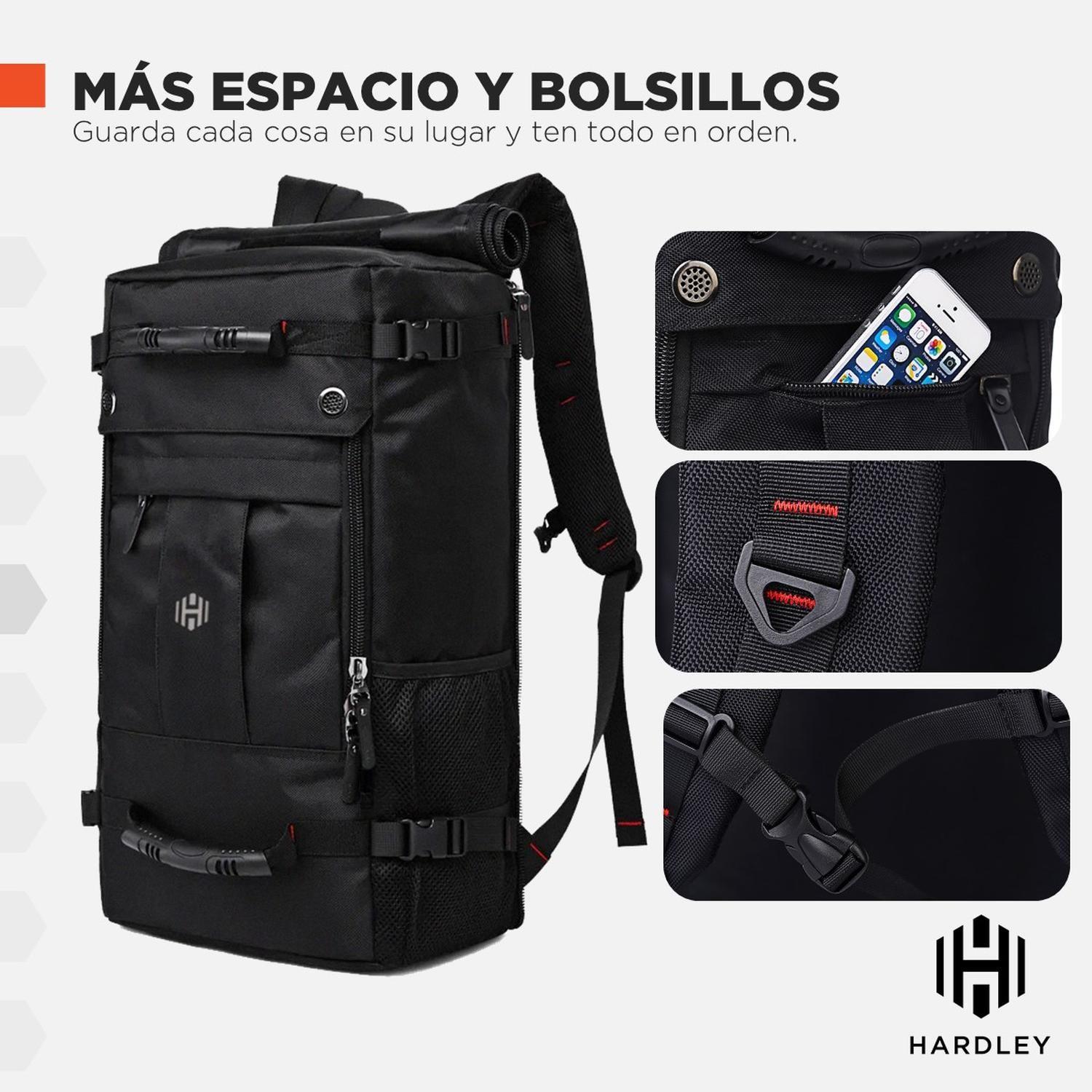 Mochila Bolso Viaje Hardley 40L Multiuso Notebook Avion-5