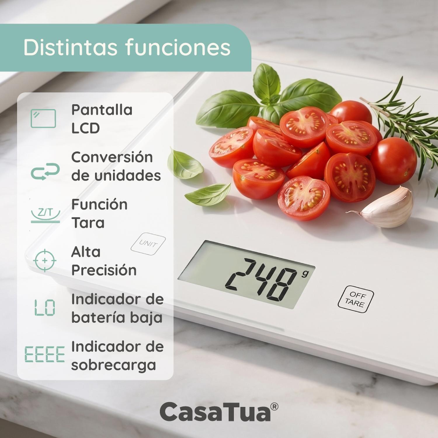 Pesa Digital Cocina CasaTua Balanza Alimentos hasta 5 Kilos-2