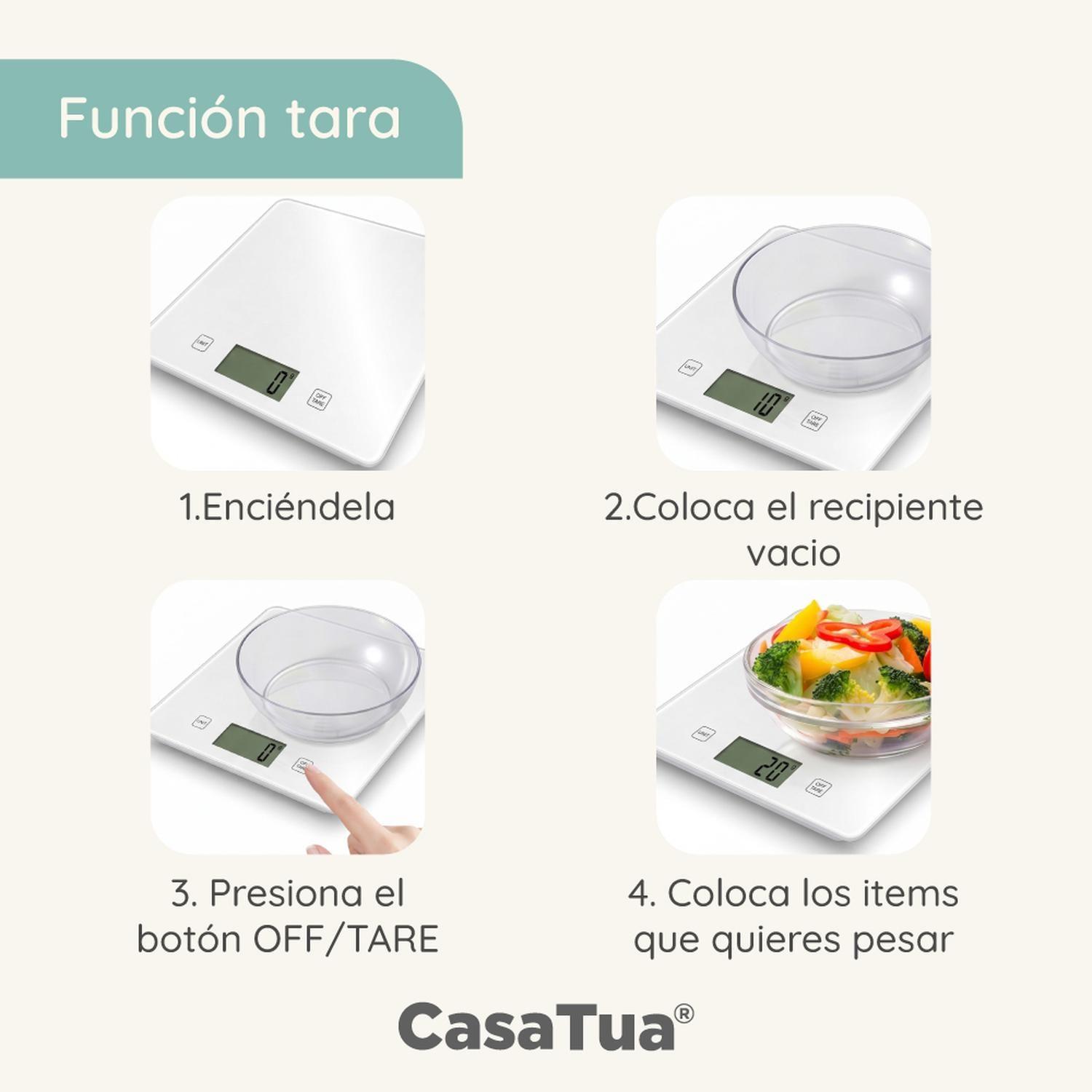 Pesa Digital Cocina CasaTua Balanza Alimentos hasta 5 Kilos-4