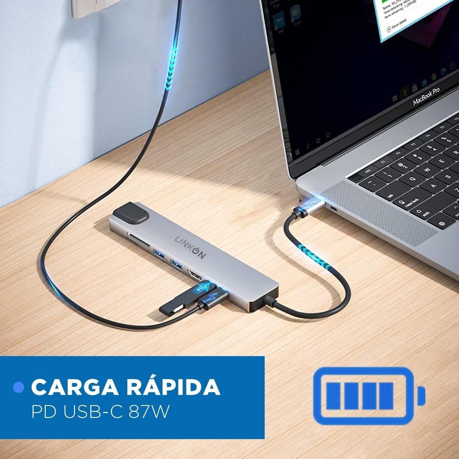 Hub Adaptador Usb Tipo C 8 en 1 Linkon Para Mac Macbook Win-5