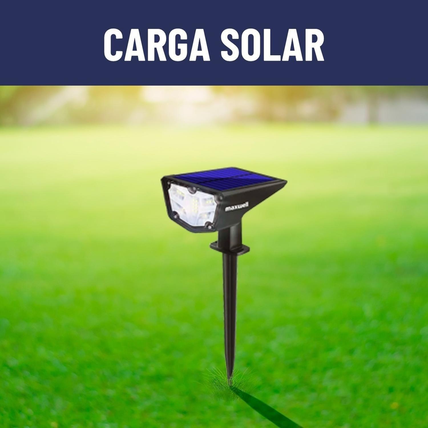 Foco Estaca Led  Solar Jardin Maxwell Impermeable Luz Calida-2