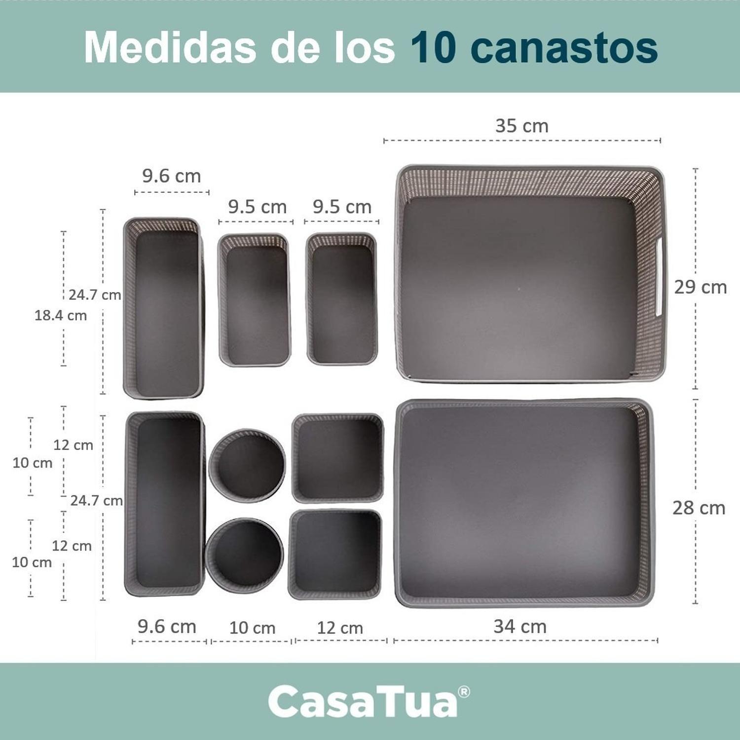 Canastos Organizadores Set de 10 unids Cocina Baño Multiuso-3