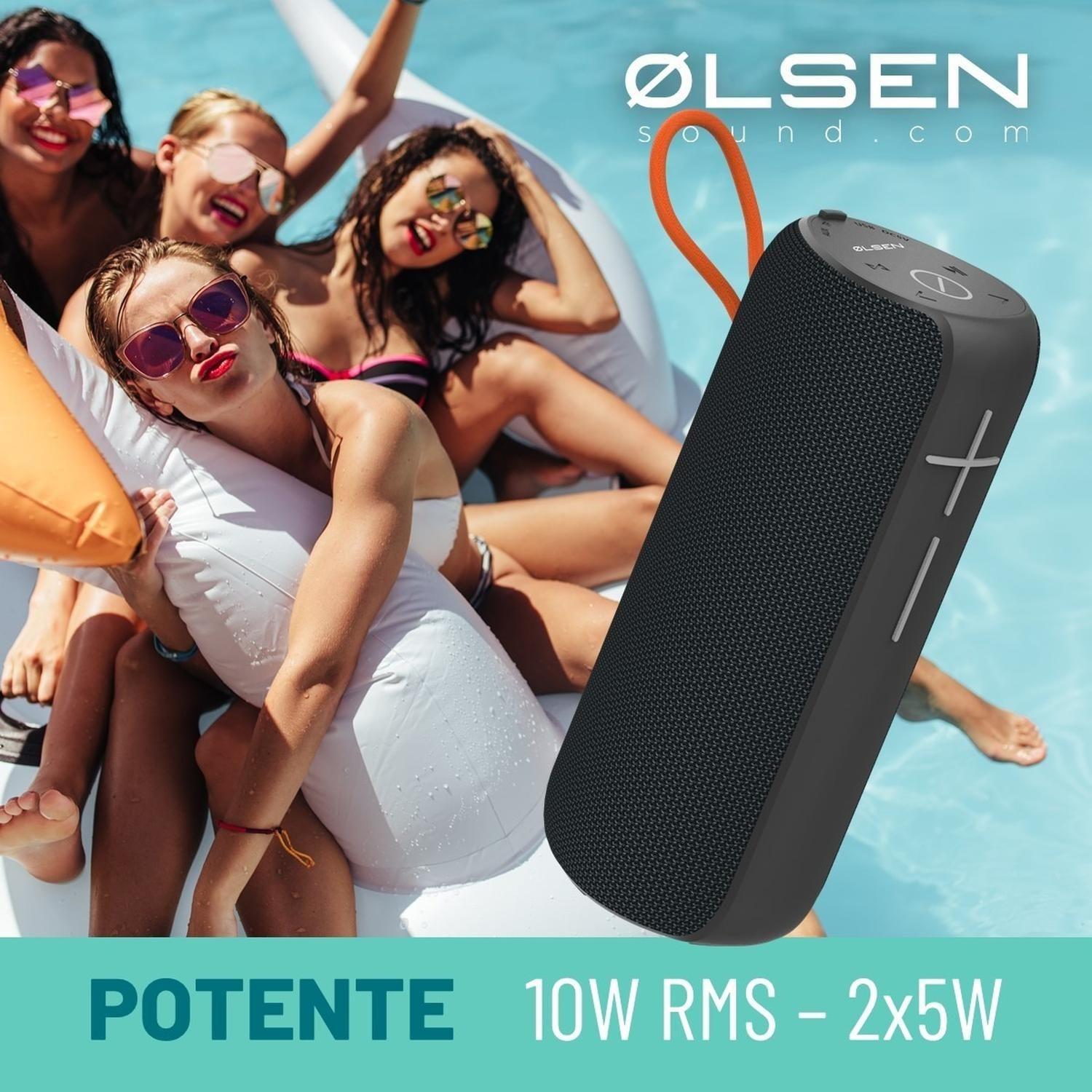 Parlante Bluetooth Portatil Olsen 10W Resiste Agua IPX6 TWS-1