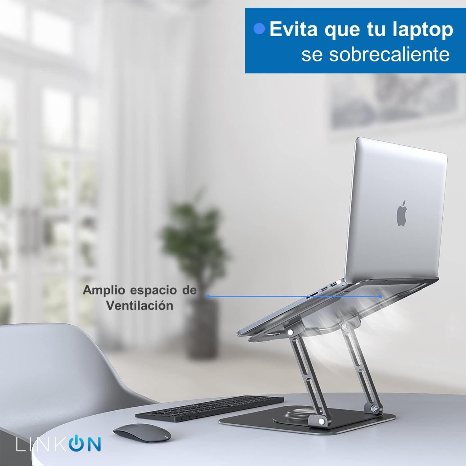 Soporte Notebook Base Aluminio Giro 360 Linkon-5