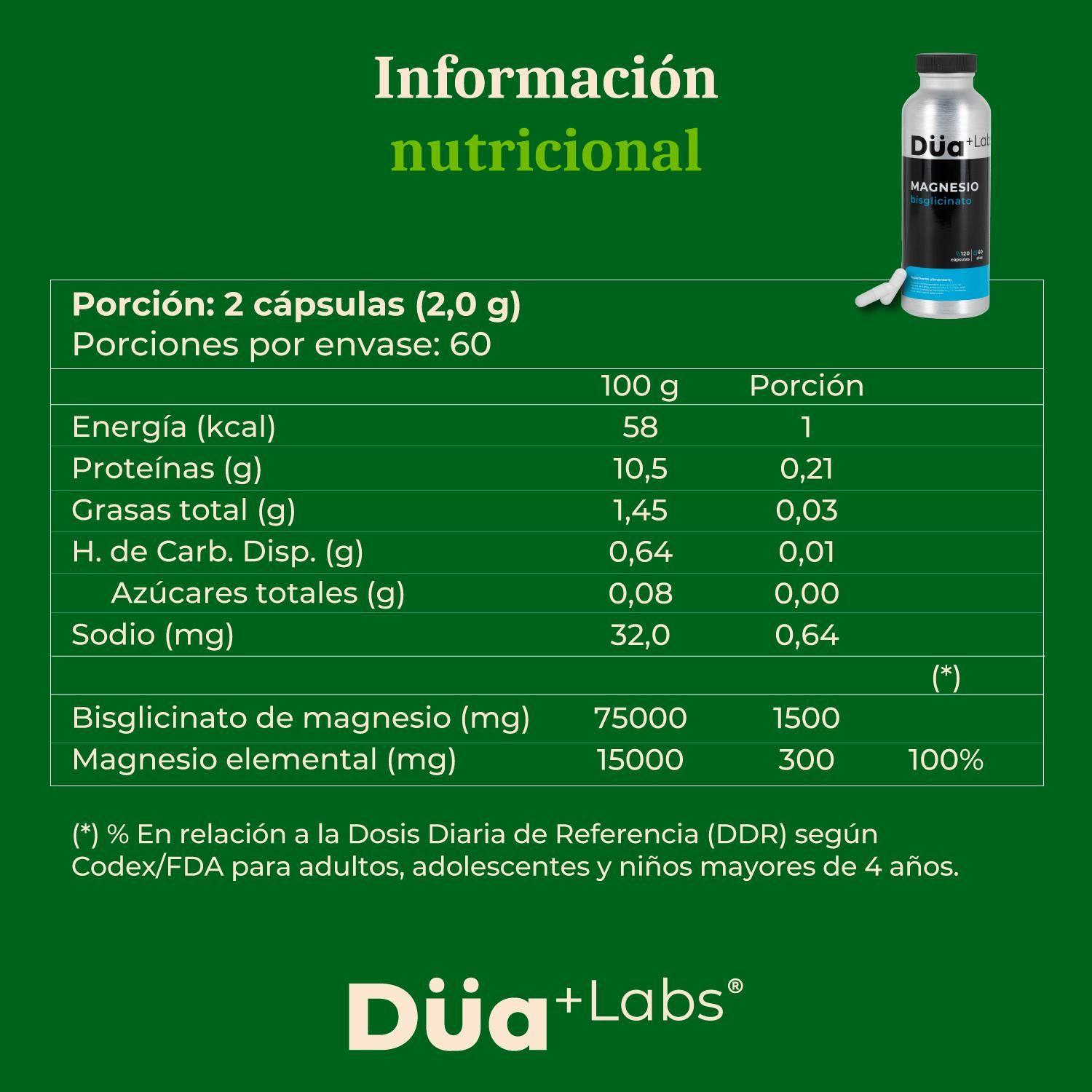 Magnesio Bisglicinato Düa Labs® 120 Cápsulas Para 60 días-7