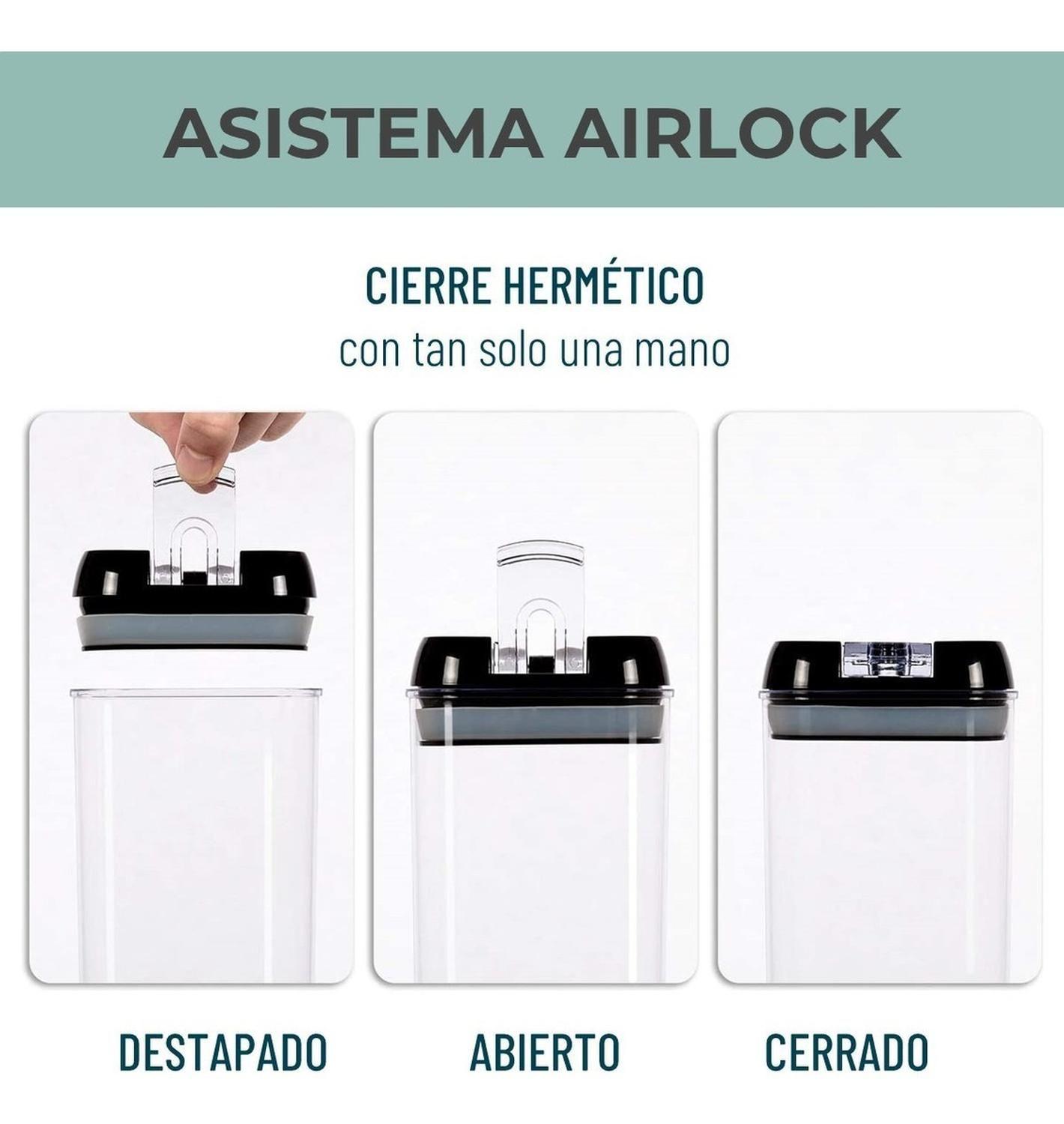 Contenedores Alimento Hermeticos Set 5 Apilable Cierre Facil-2