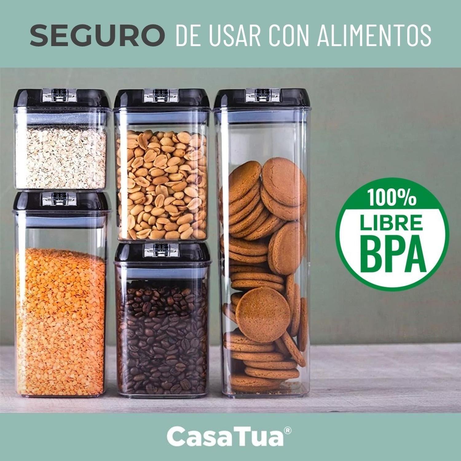 Contenedores Alimento Hermeticos Set 5 Apilable Cierre Facil-3