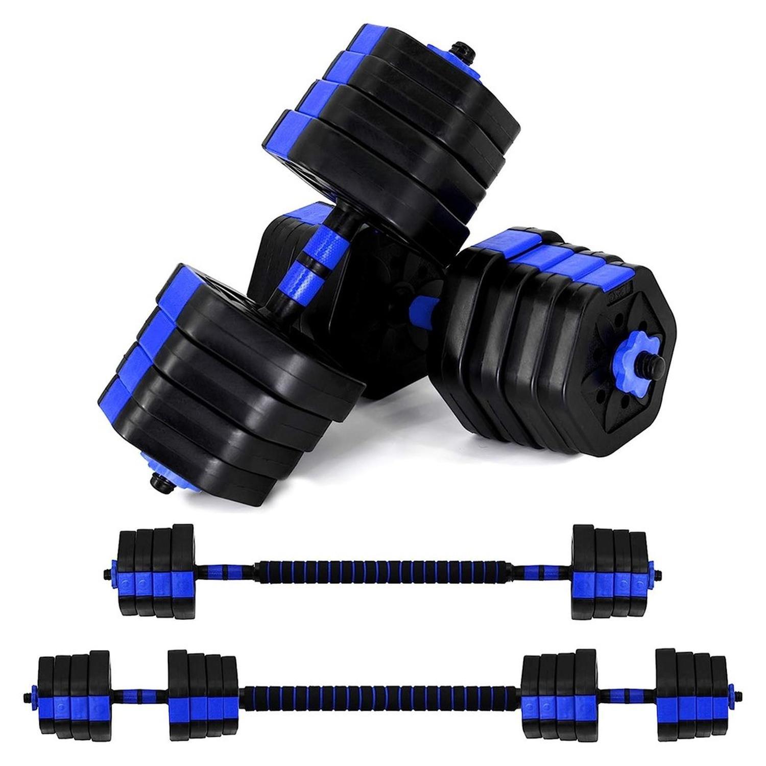 Mancuernas Ajustables Set de 30 Kg Total Fitnics 2en1 +Barra-0