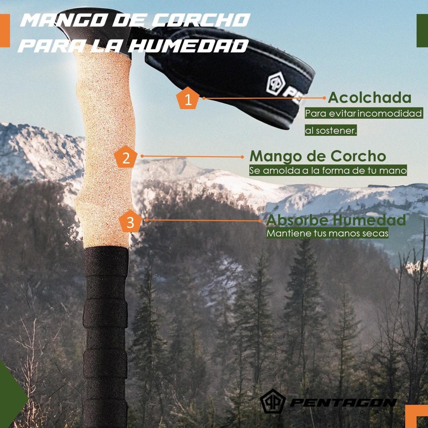 Bastones Trekking Ajustable Aluminio Pentagon Profesional x2-3
