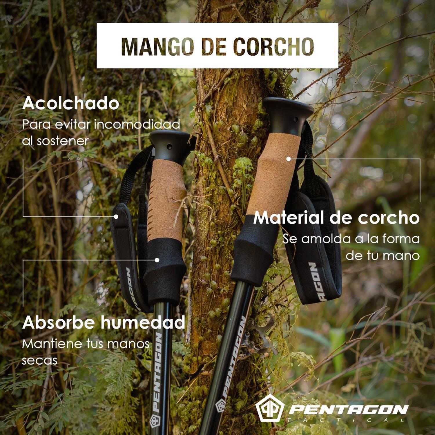 Bastones Trekking Ajustable Aluminio Pentagon Profesional x2-3