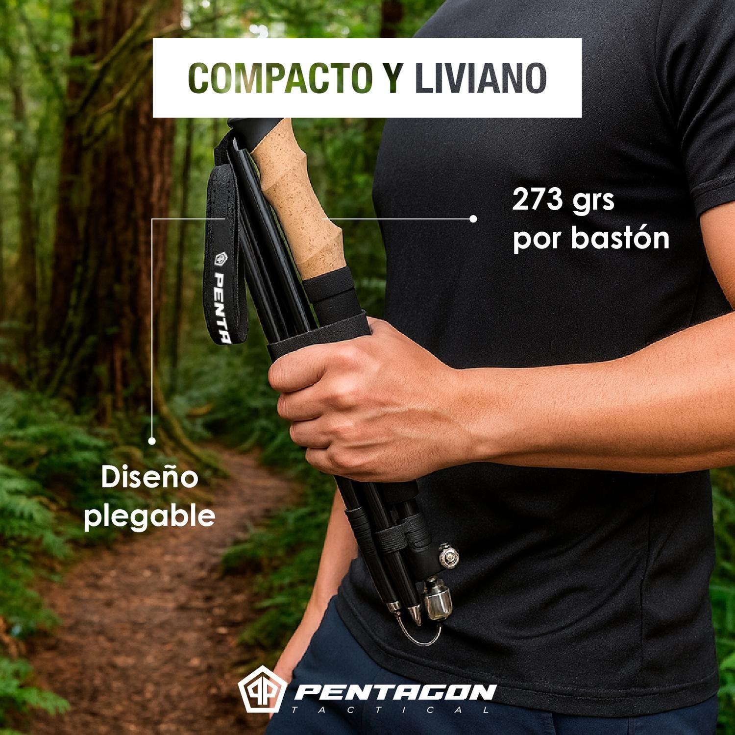 Bastones Trekking Ajustable Aluminio Pentagon Profesional x2-9