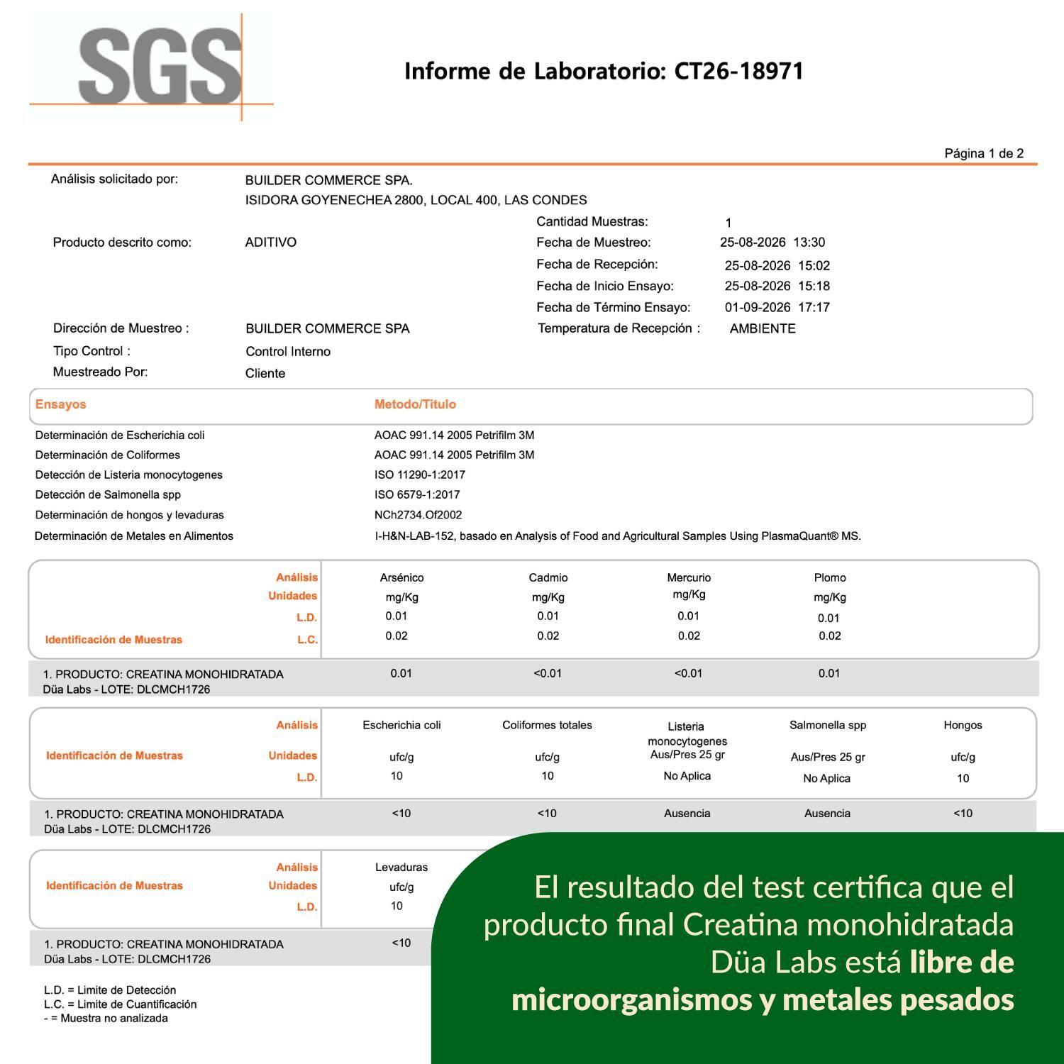 Creatina Monohidratada Düa Labs 1Kg 200 Porciones Sin Sabor-7