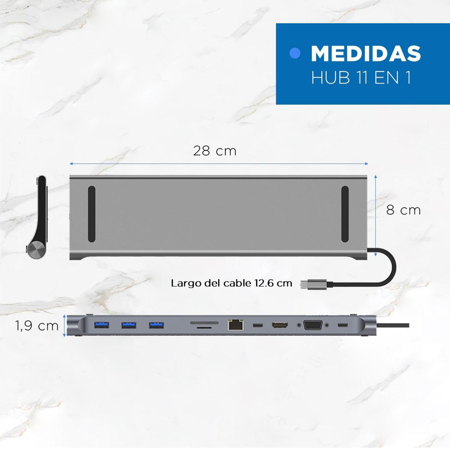 Hub Adaptador Usb Tipo C 11 En 1 Para Mac Macbook Windows-9