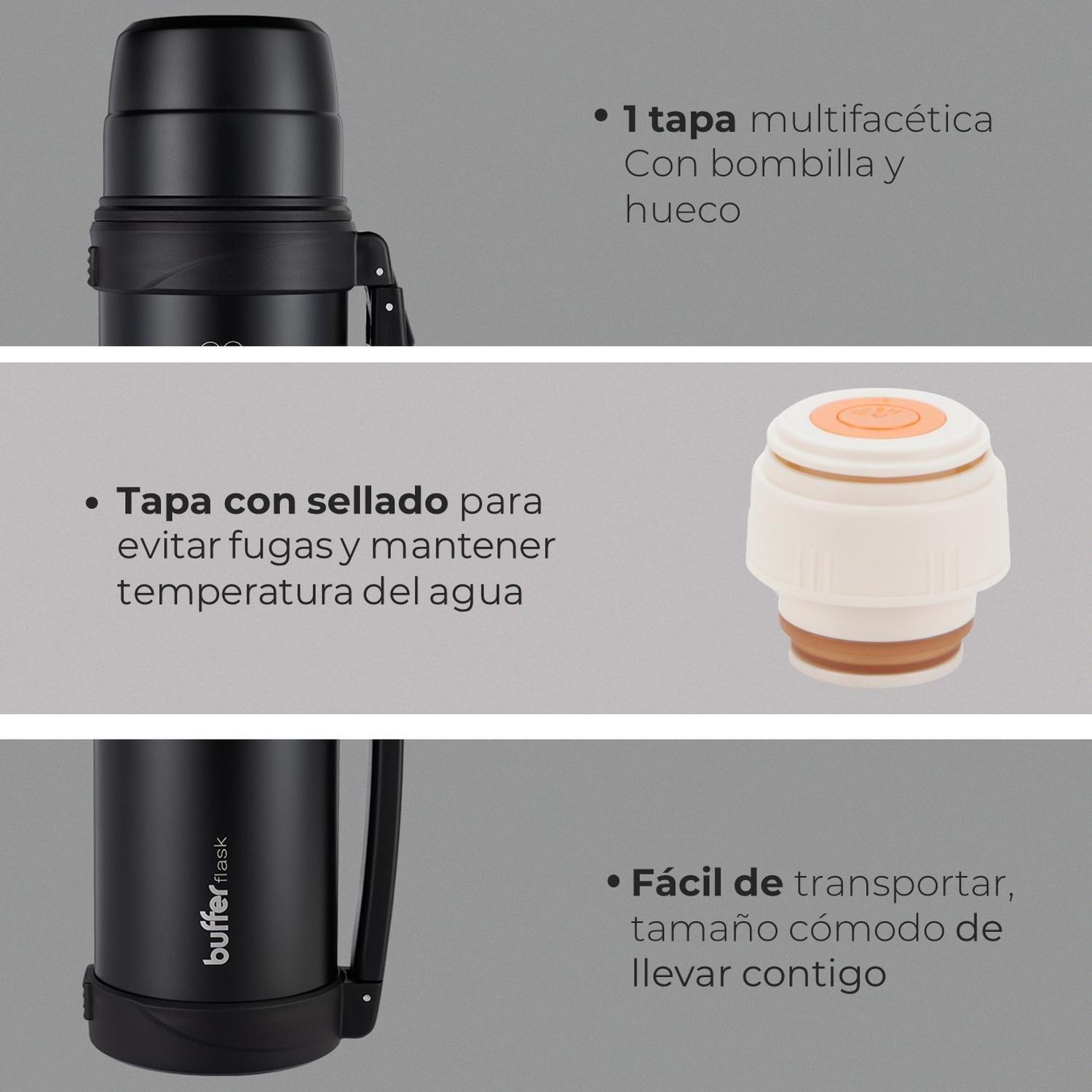 Termo Agua Bebidas Buffer 1,2 Lt Acero Inoxidable Frio Calor-4