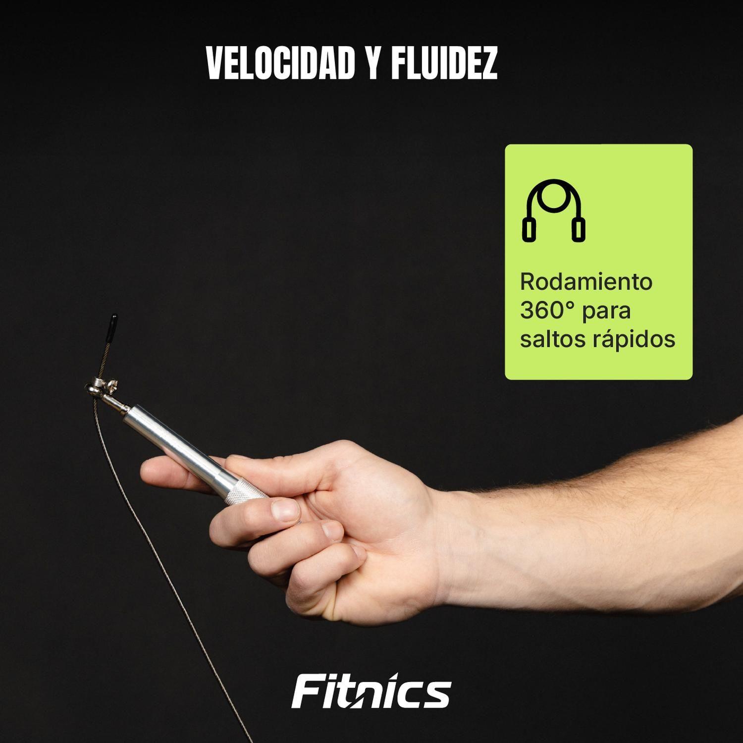 Cuerda Saltar Ajustable con Peso Profesional Cardio Crossfit Silver plateado-2