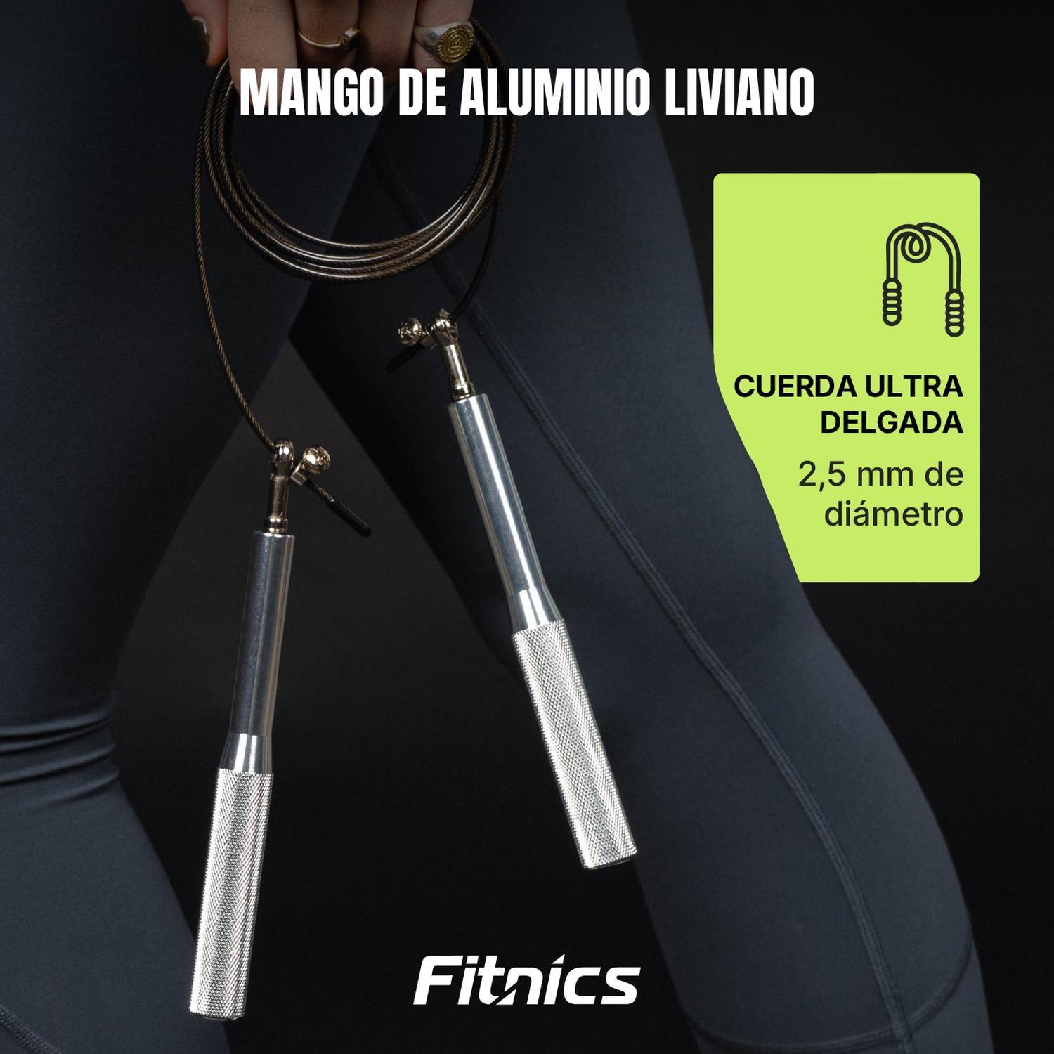 Cuerda Saltar Ajustable con Peso Profesional Cardio Crossfit Silver plateado-7