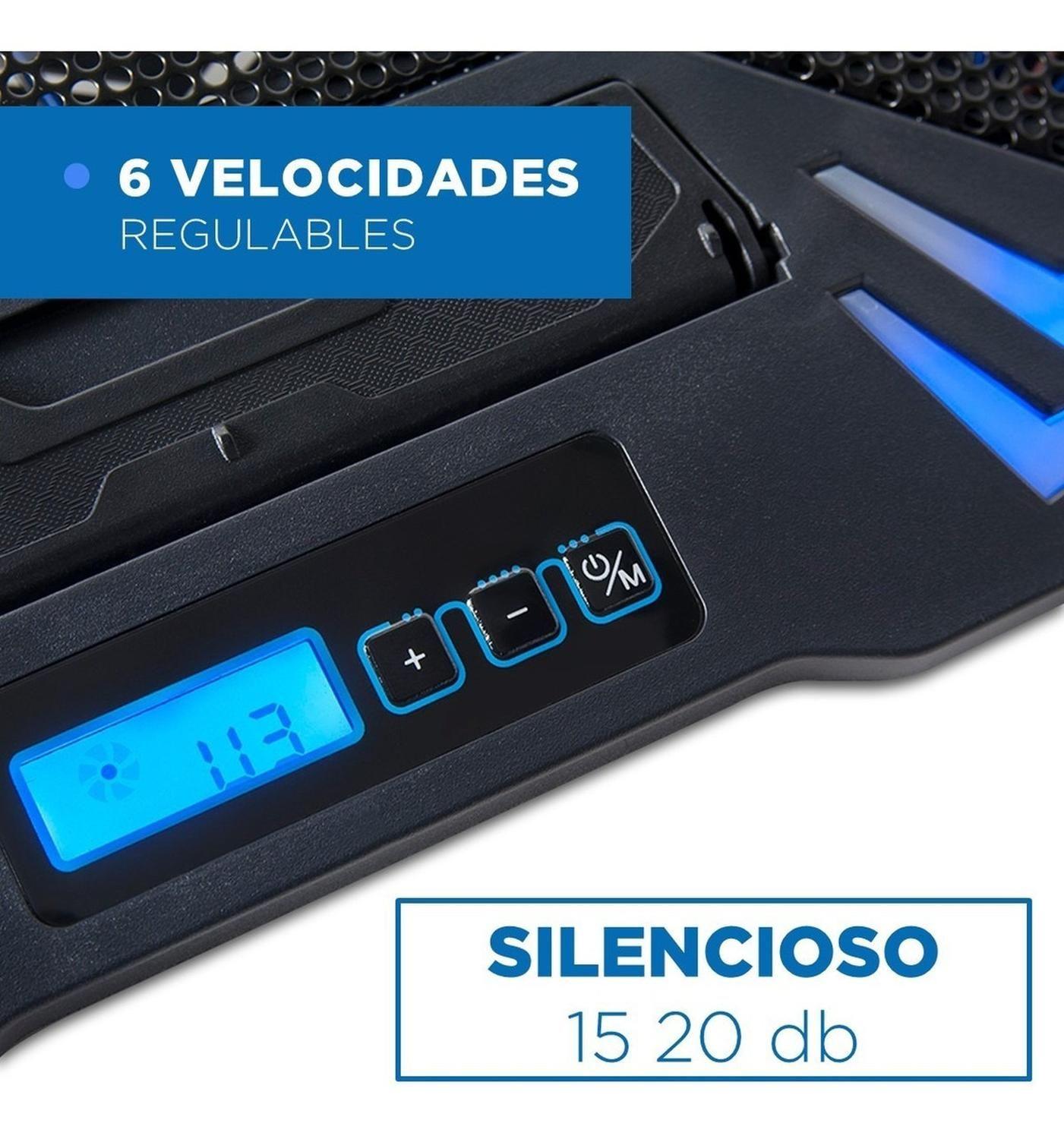 Base Ventilador Notebook Enfriador 5 Ventiladores Control Lcd-4