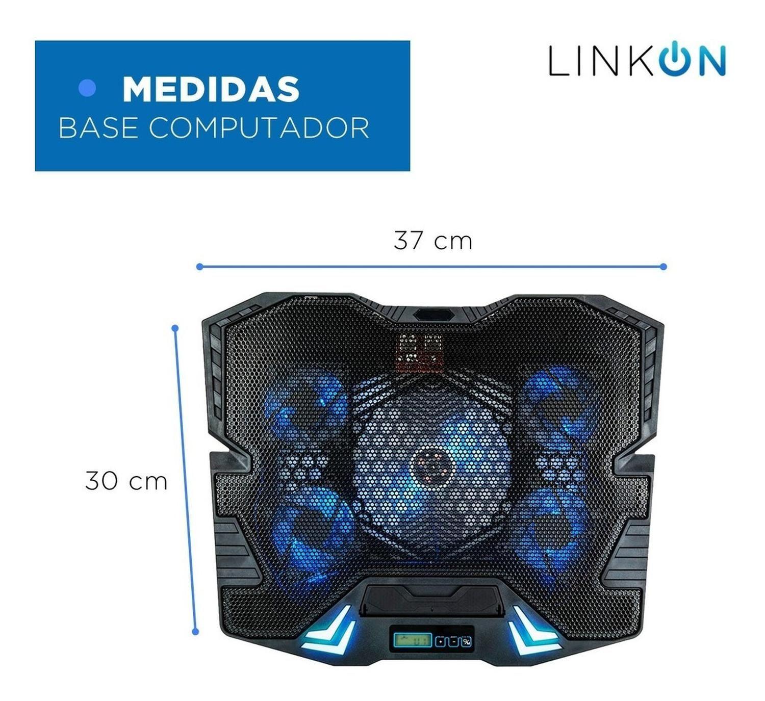 Base Ventilador Notebook Enfriador 5 Ventiladores Control Lcd-7