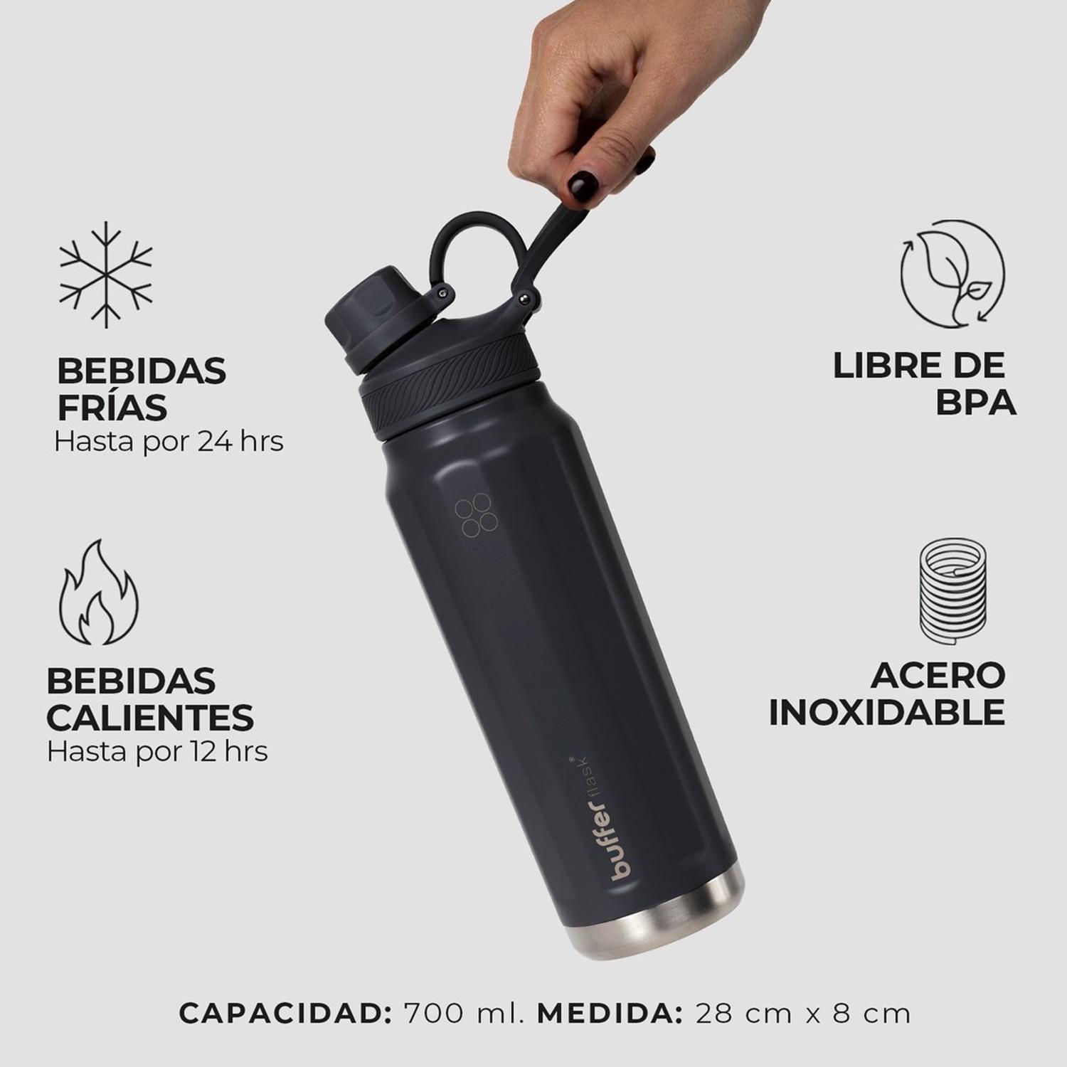 Botella Termica de Agua Acero Inoxidable 700 ml Buffer + Tapa-2