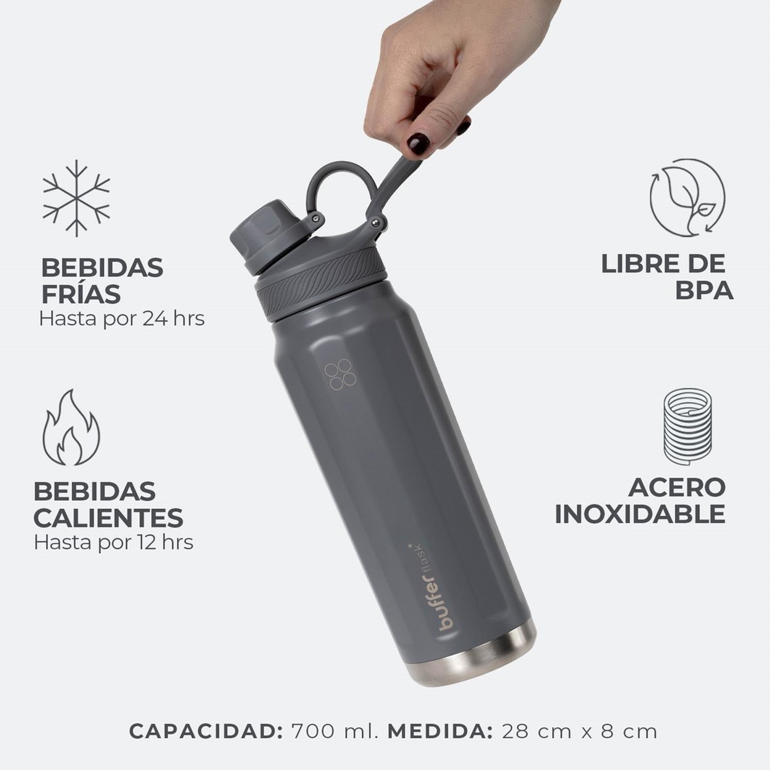 Botella Termica de Agua Acero Inoxidable 700 ml Buffer + Tapa-2
