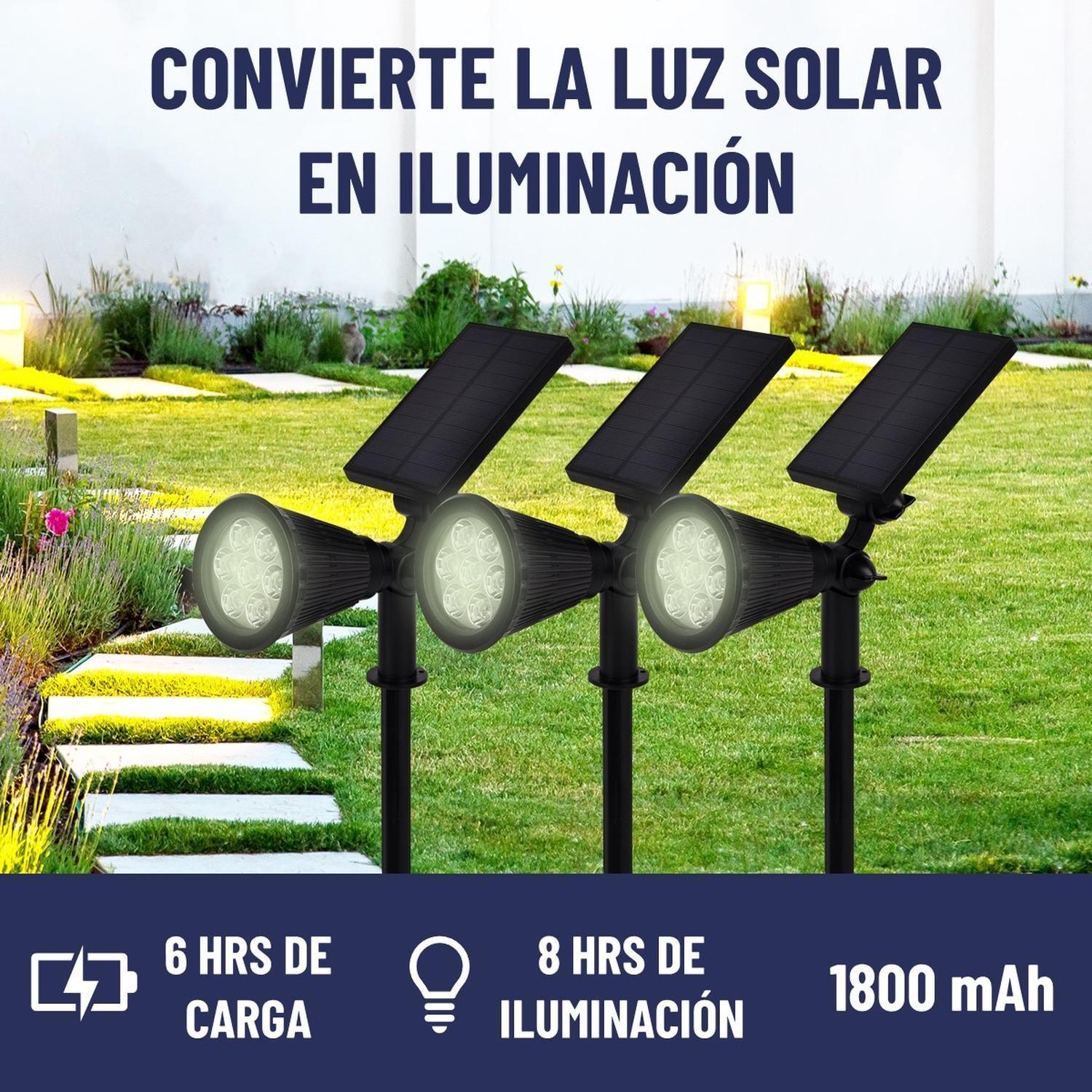 Foco Estaca Solar Jardin Led Maxwell Impermeable Luz RGB-2