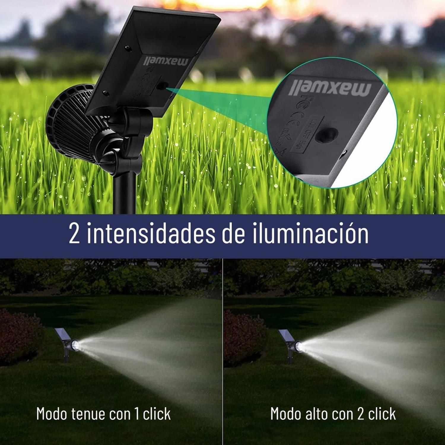 Foco Estaca Solar Jardin Led Maxwell Impermeable Luz RGB-5