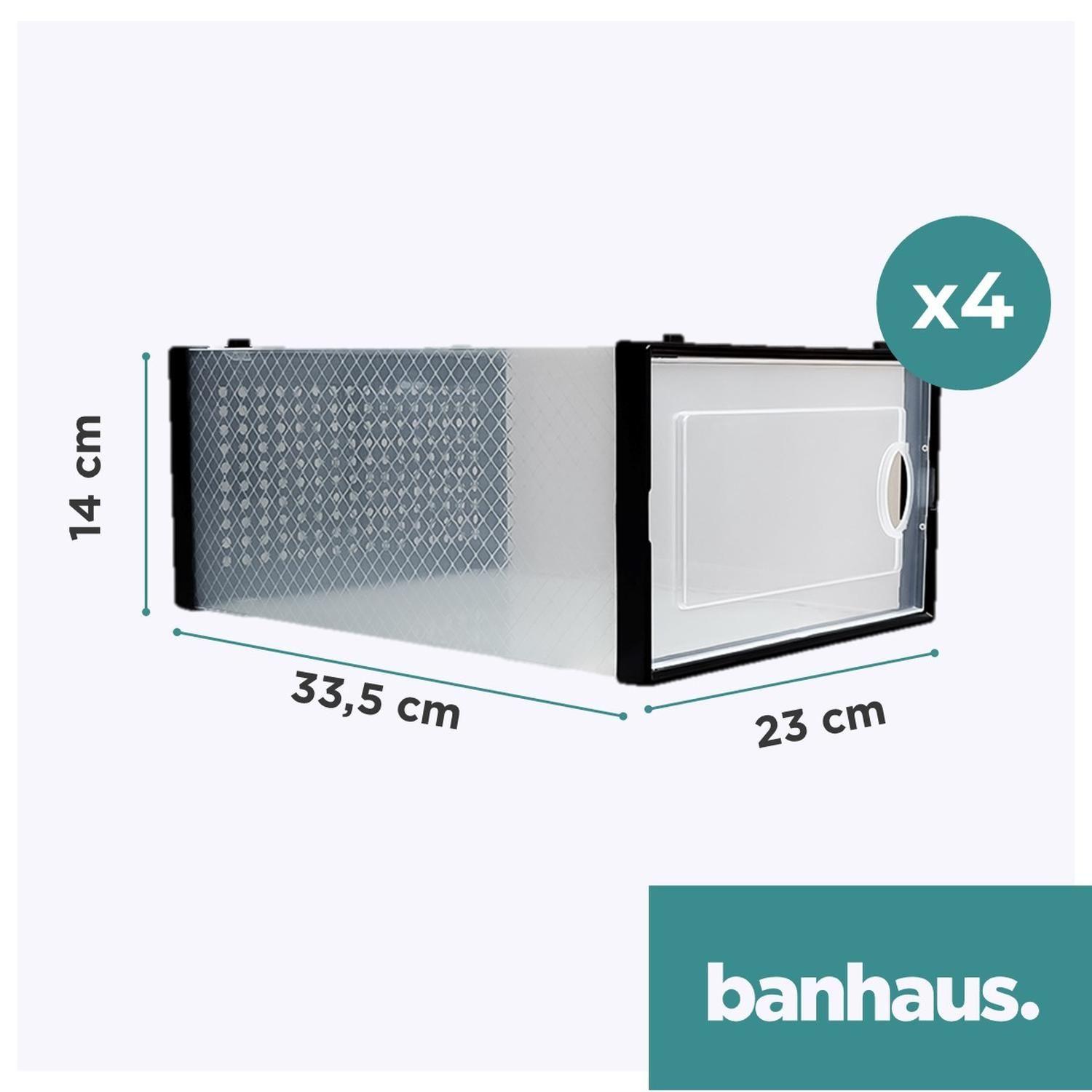 Caja Organizadora Zapatos Set X4 Banhaus Zapatero Apilable-6