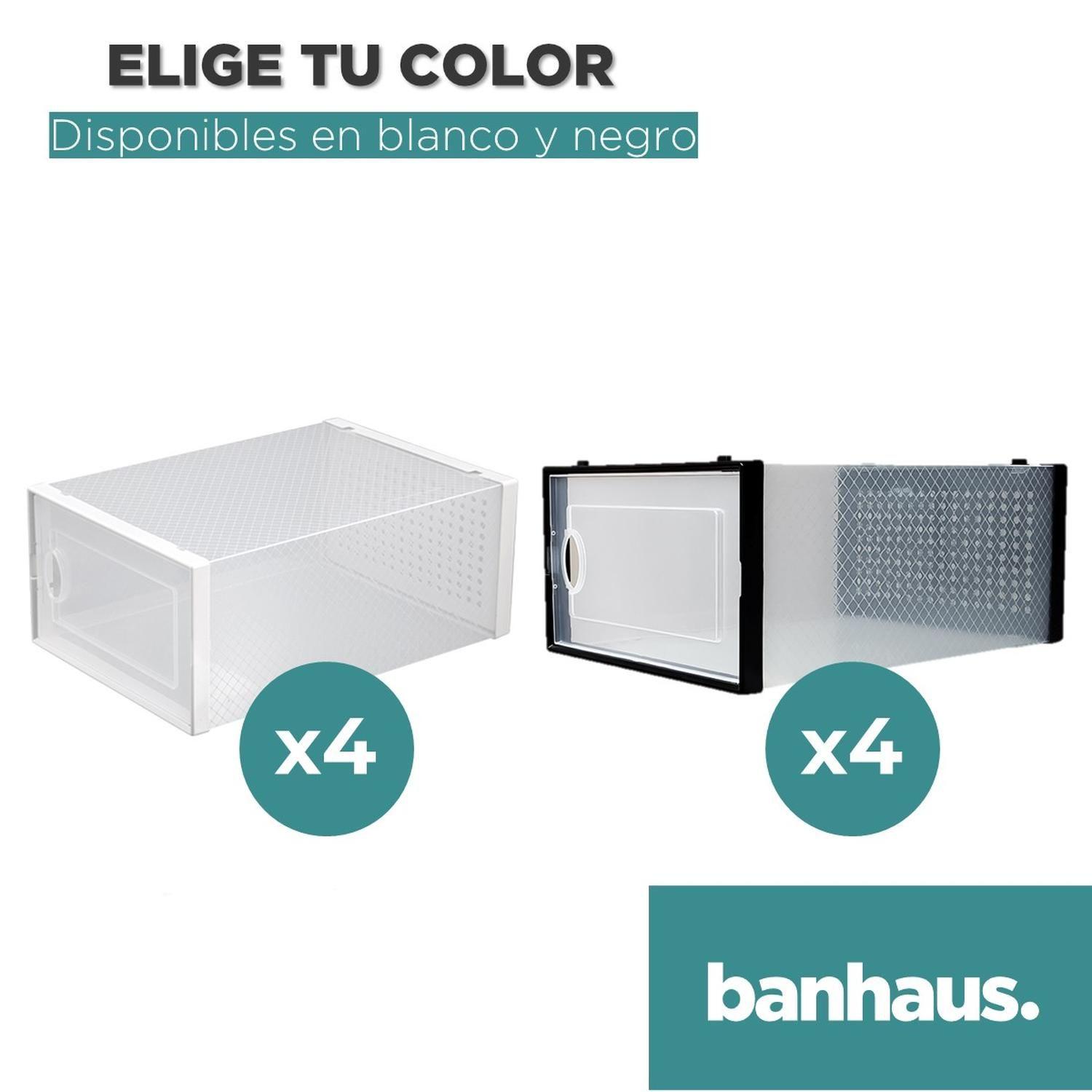 Caja Organizadora Zapatos Set X4 Banhaus Zapatero Apilable-7