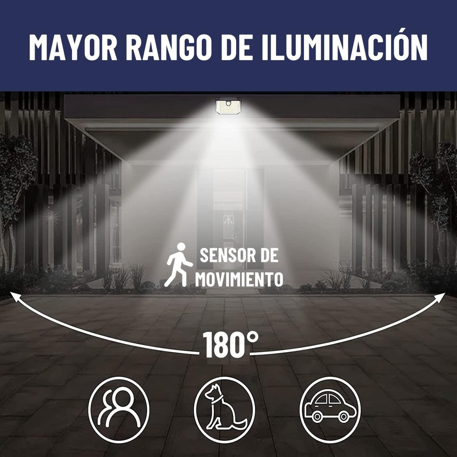 Foco Solar Maxwell 178 Led Exterior Pared Unitario + Sensor Luz Cálida-3