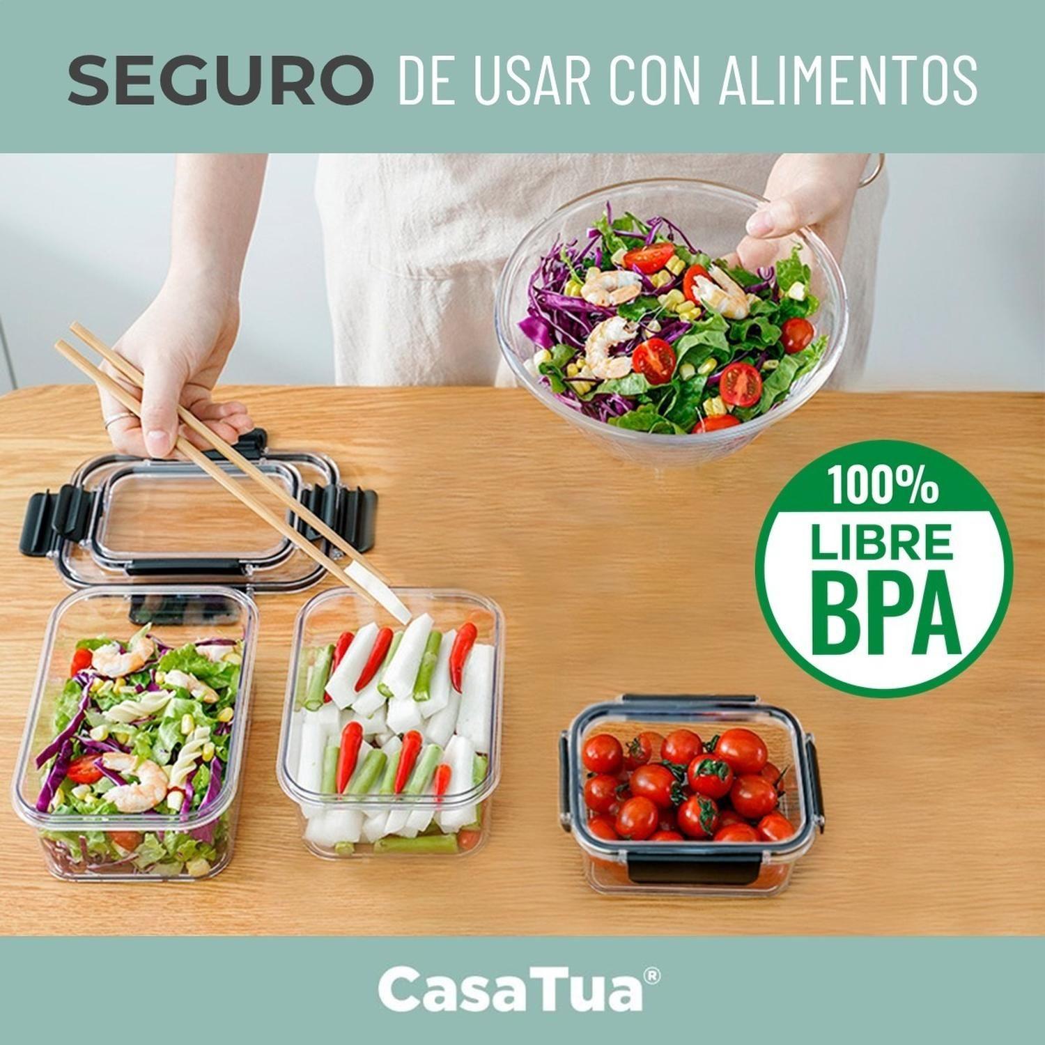Contenedor de Alimentos Taper Set 3 unids Hermetico Apilable-4