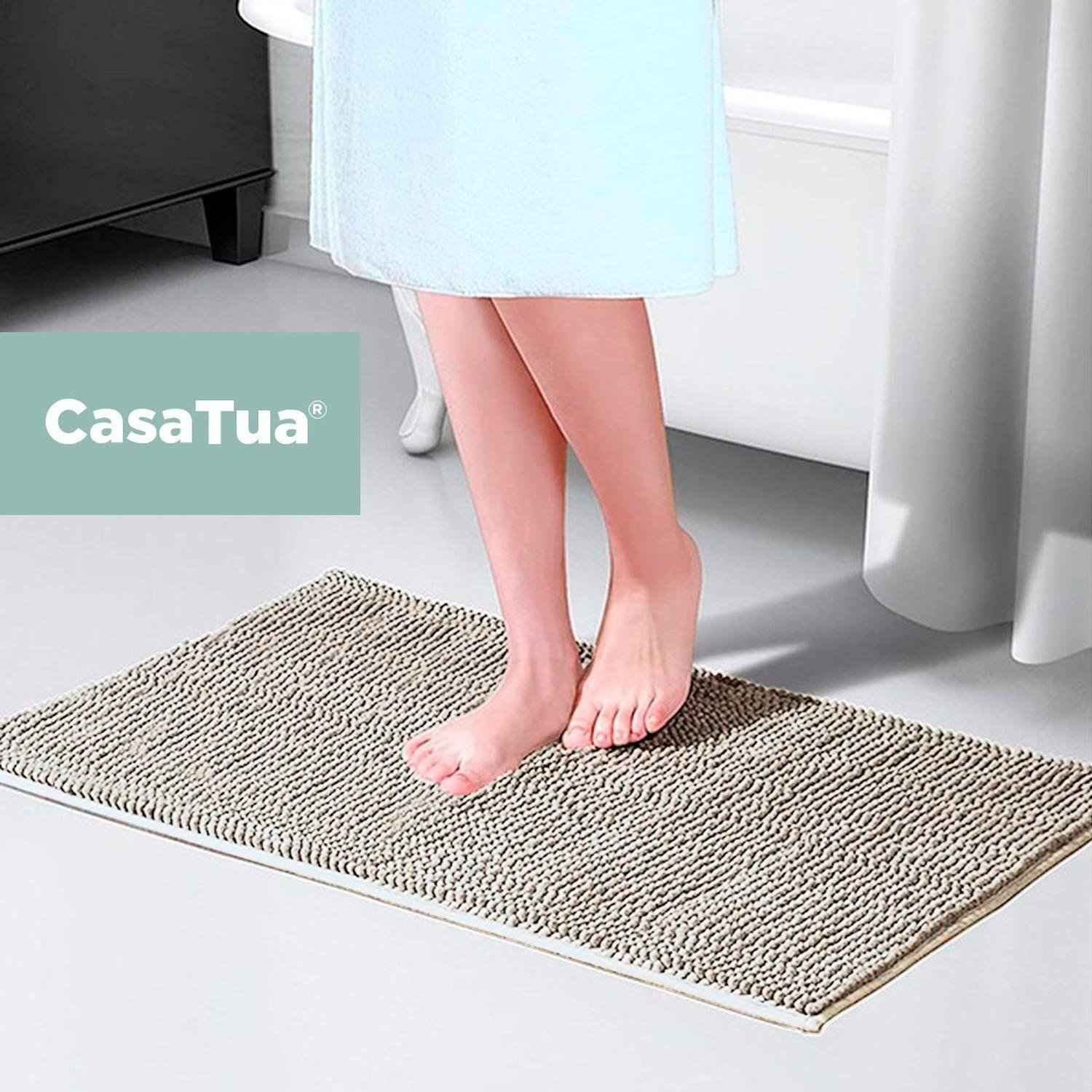 Alfombra Piso De Baño Engomada Antideslizante Secado Rapido-8