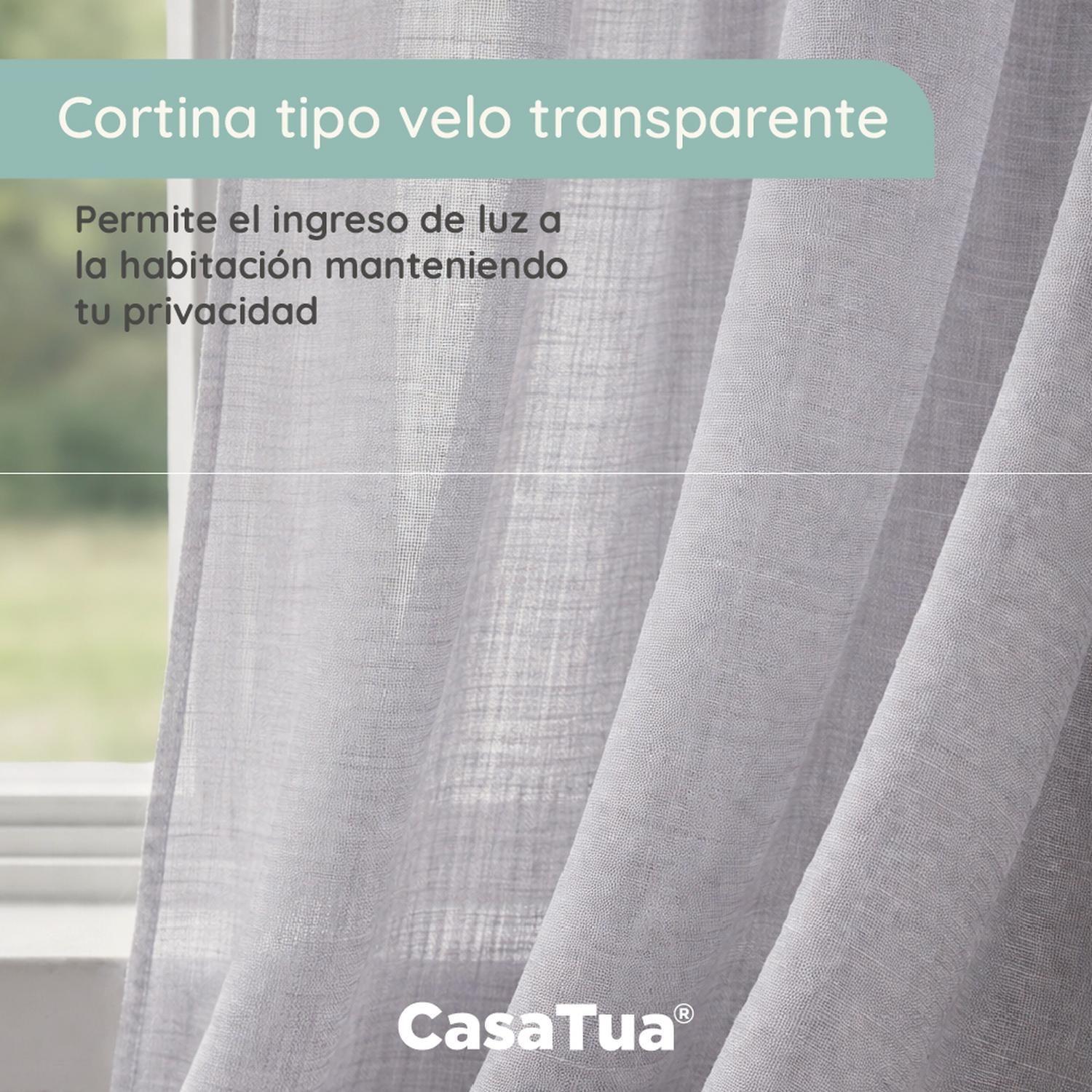 Cortina Visillo Tipo Velo CasaTua Set 2 Paños 140 x 220cm-1