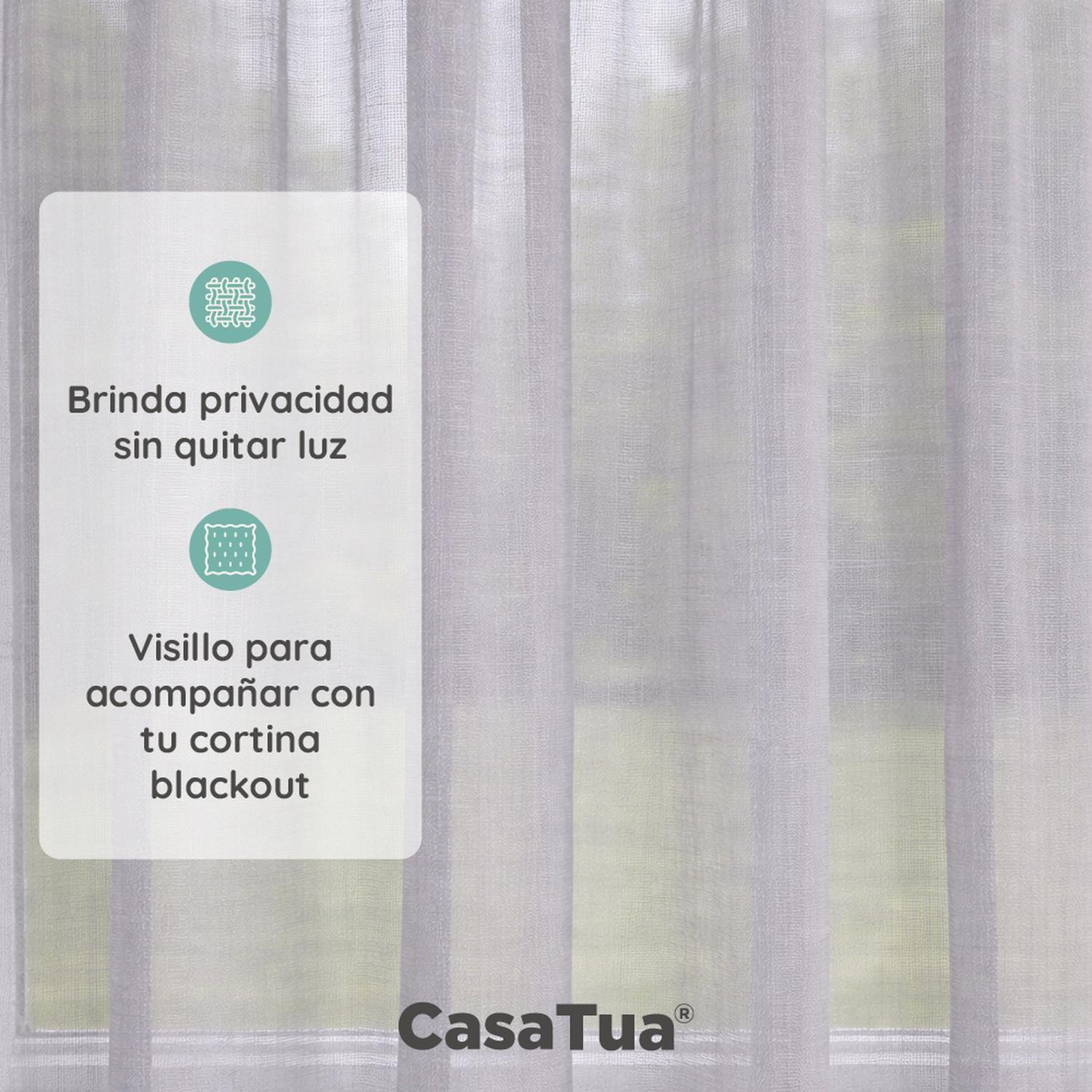 Cortina Visillo Tipo Velo CasaTua Set 2 Paños 140 x 220cm-2