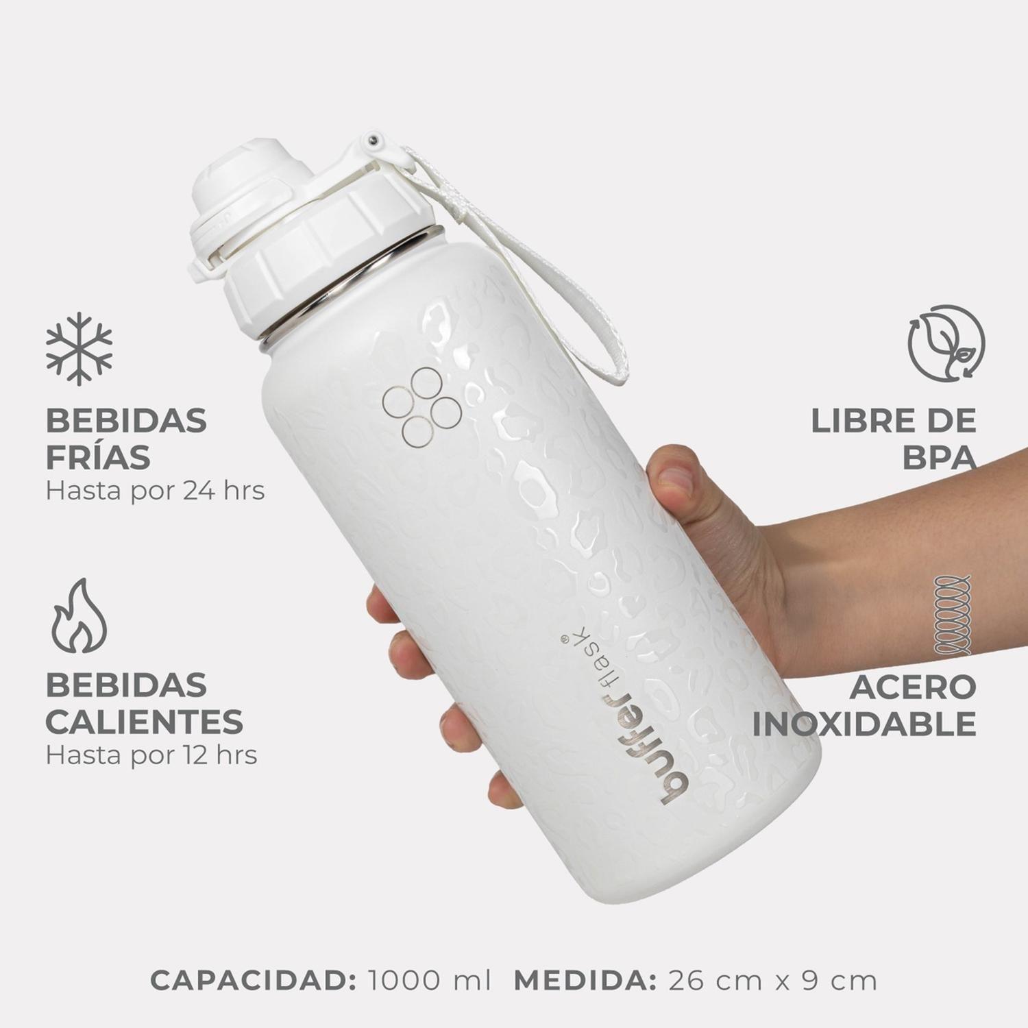 Termo Botella Agua Termica Set x2 Acero Inox Buffer + 4 Tapas-2