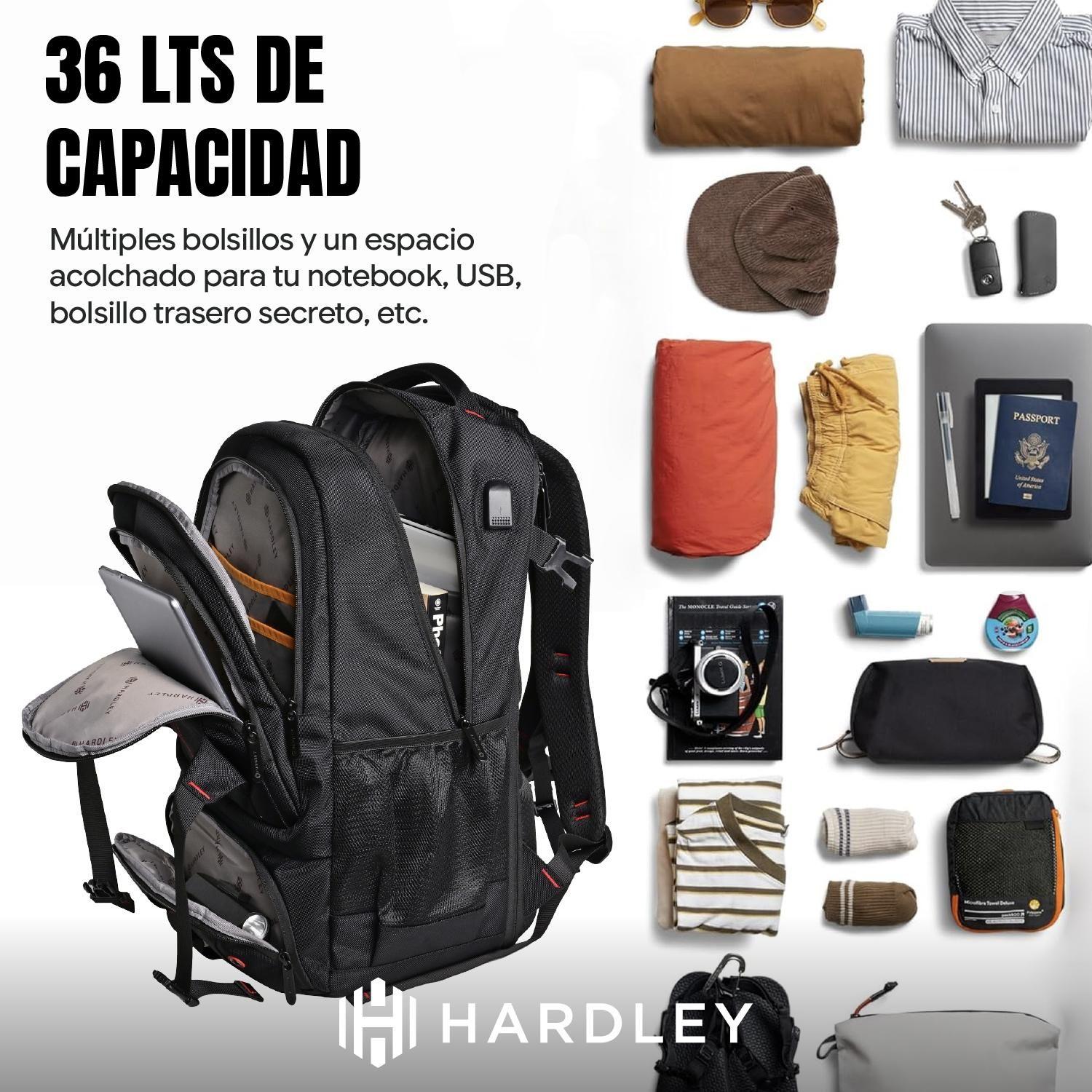 Mochila para Notebook Impermeable Antirrobo 36 lt Hardley + Usb-4