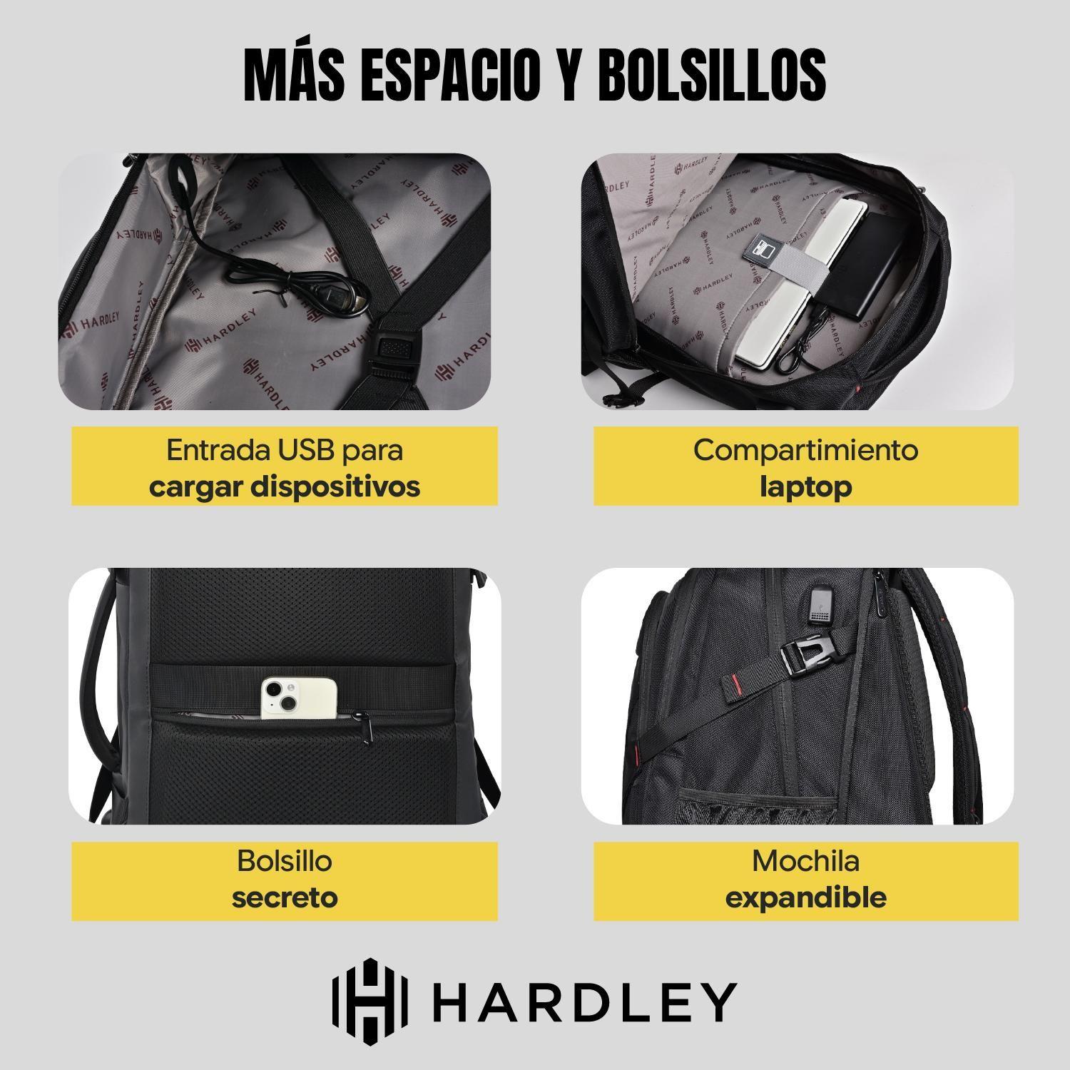 Mochila para Notebook Impermeable Antirrobo 36 lt Hardley + Usb-5