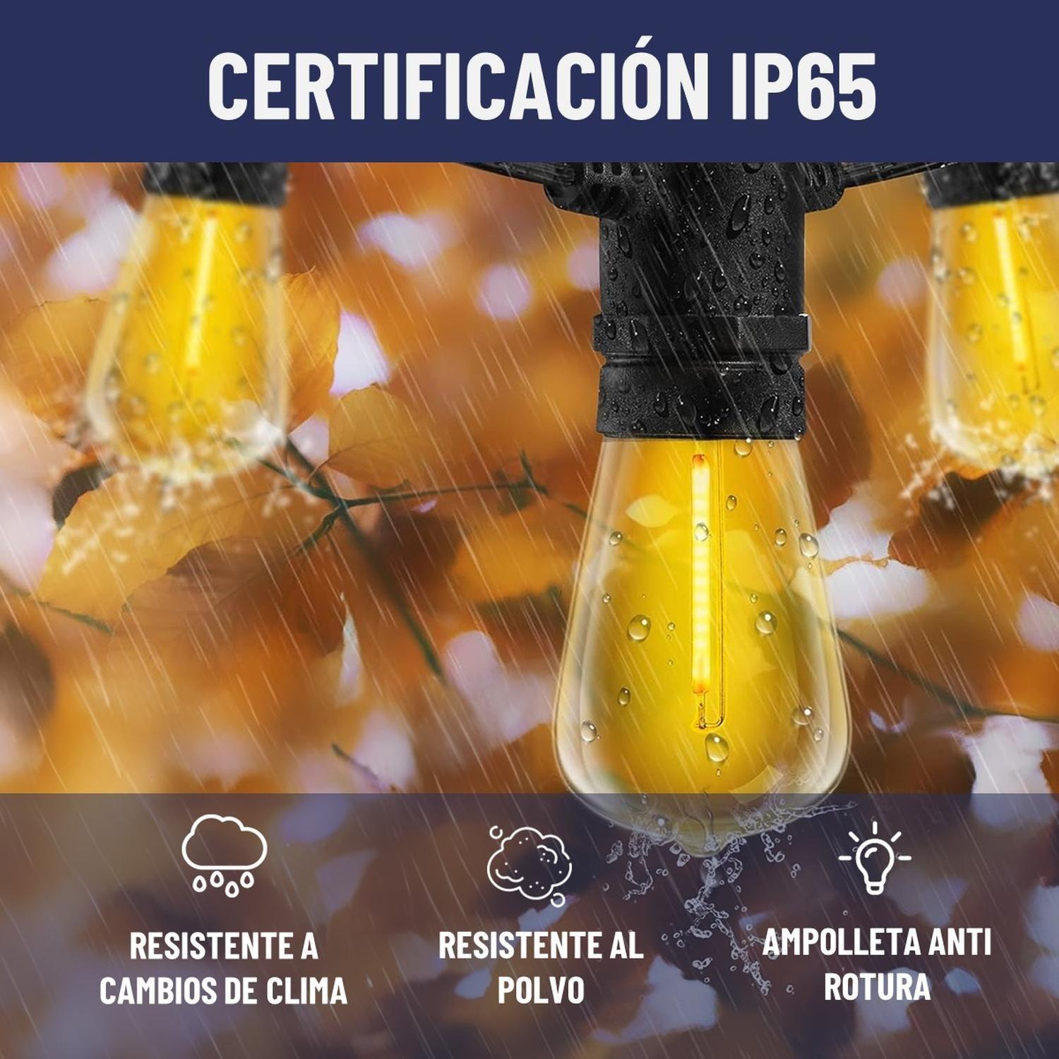 Guirnalda Luces Led Terraza Patio 10m +10 Ampolletas Maxwell-3