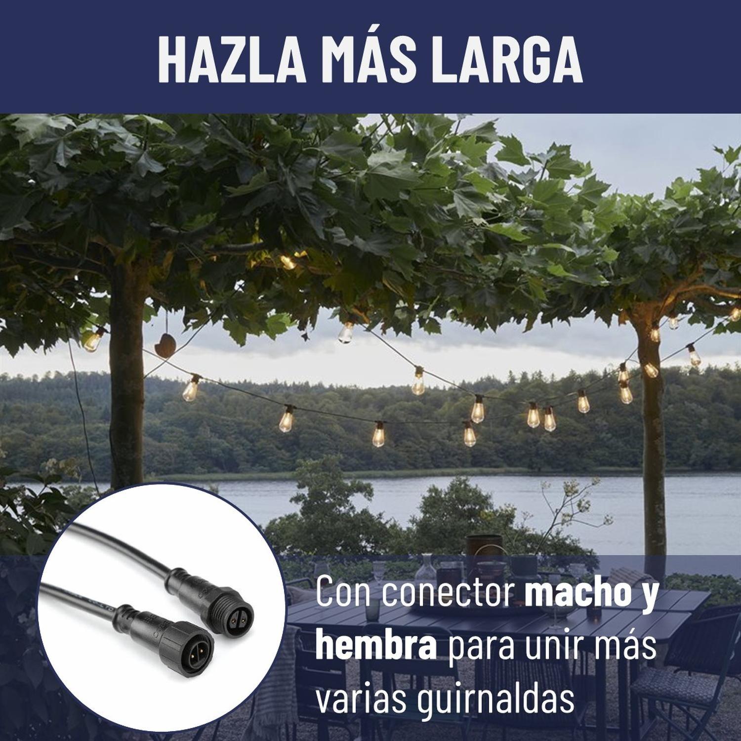 Guirnalda Luces Led Terraza Patio 10m +10 Ampolletas Maxwell-5