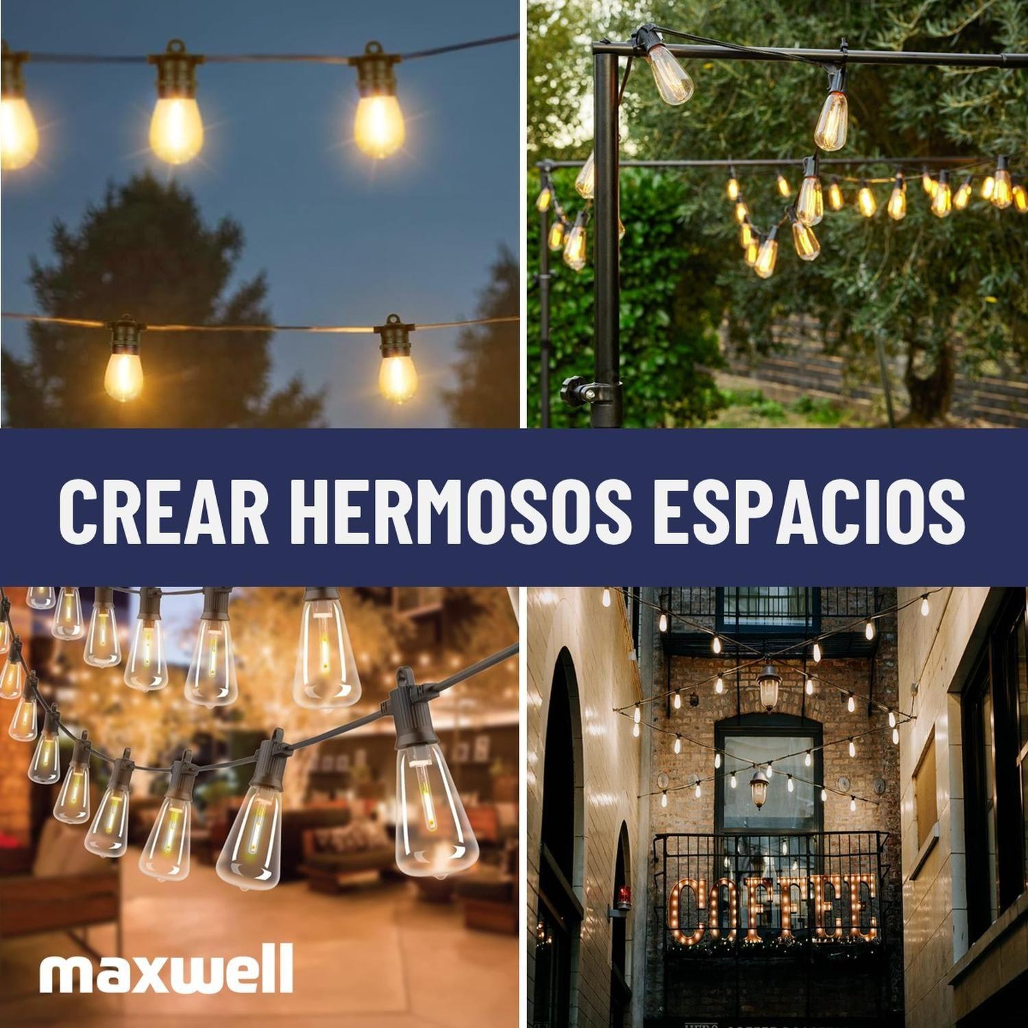 Guirnalda Luces Led Terraza Patio 10m +10 Ampolletas Maxwell-7