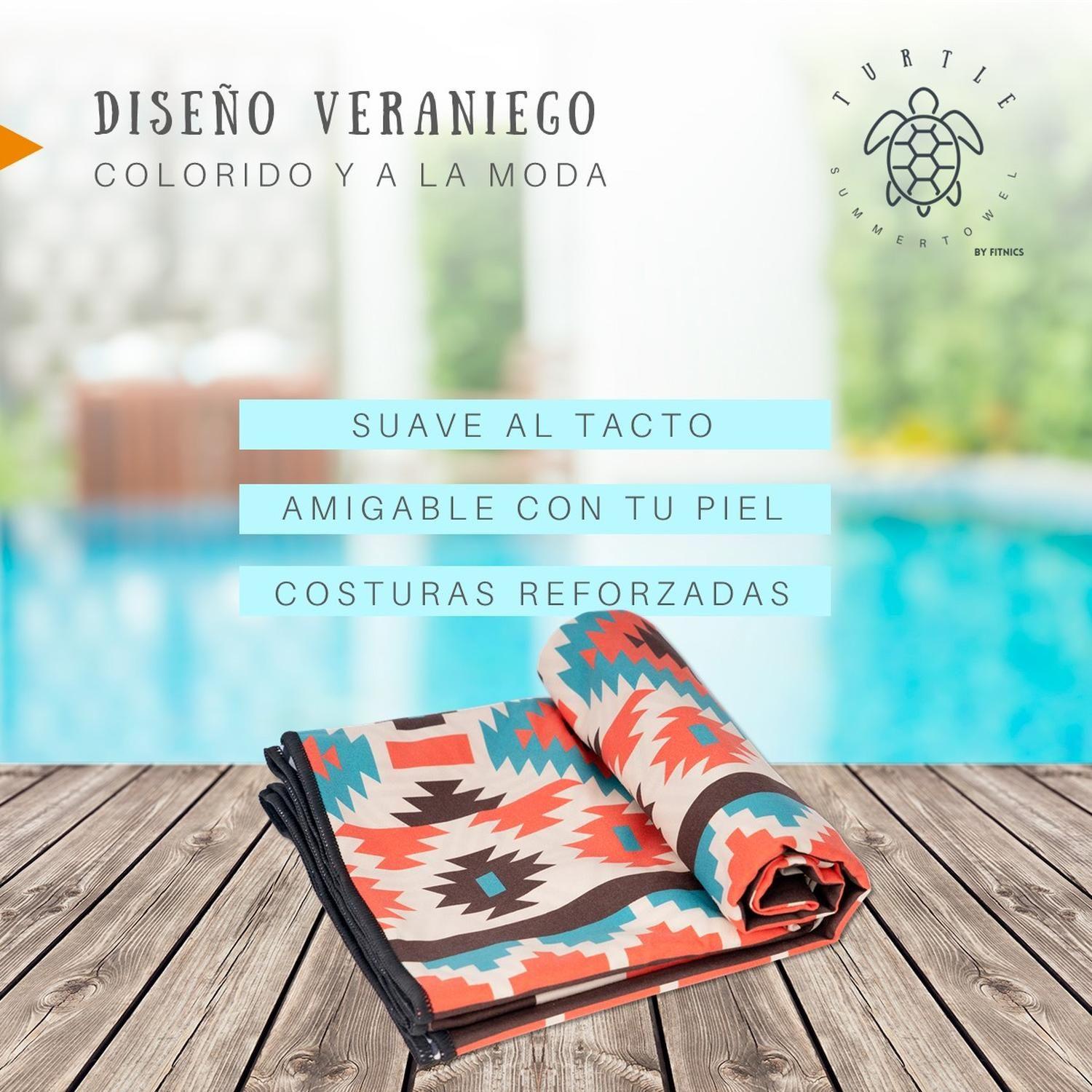 Toalla Microfibra Playa Viaje Secado Rapido Fitnics +Estuche-5