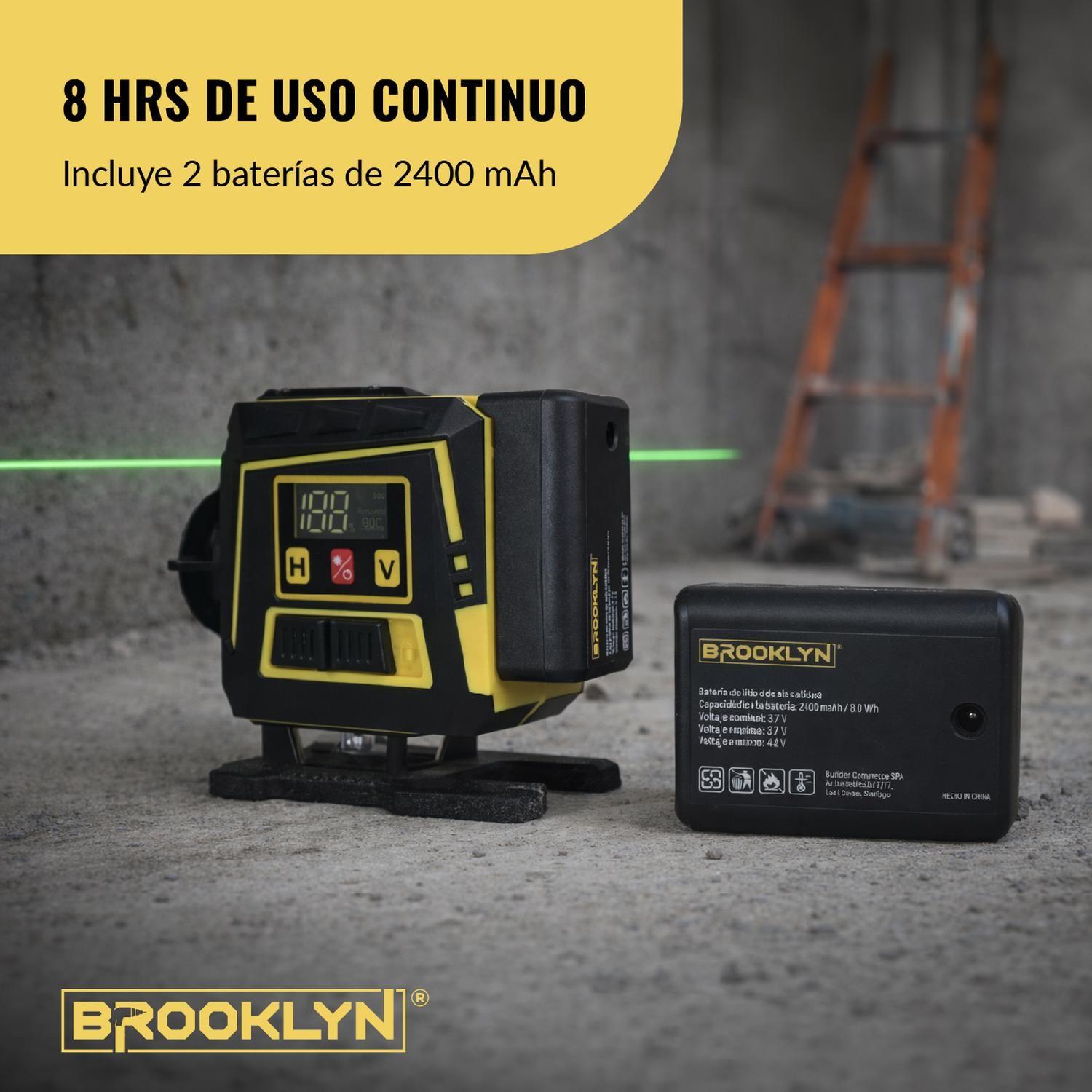 Nivel Laser Verde Brooklyn 12 Líneas 3D Autonivelante IP54-3