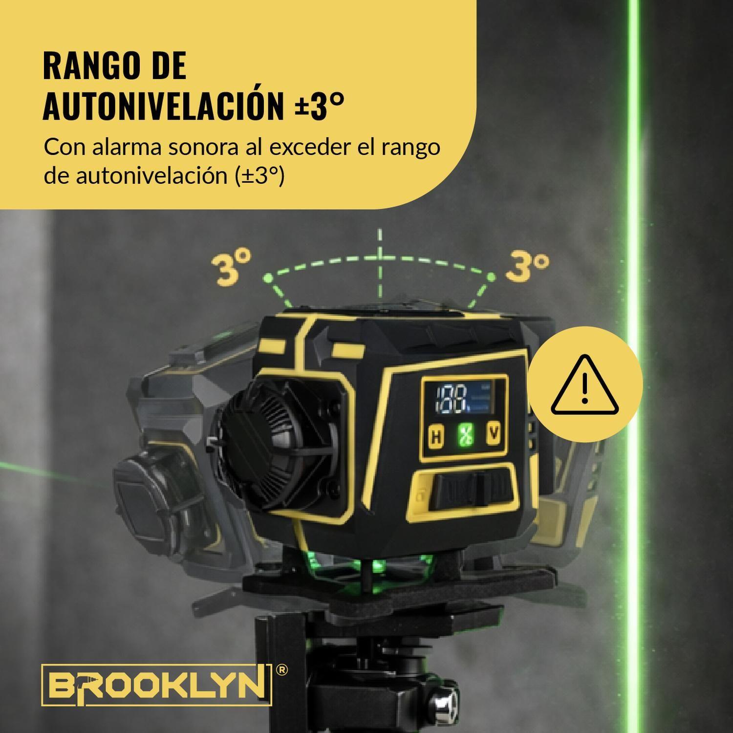 Nivel Laser Verde Brooklyn 12 Líneas 3D Autonivelante IP54-5