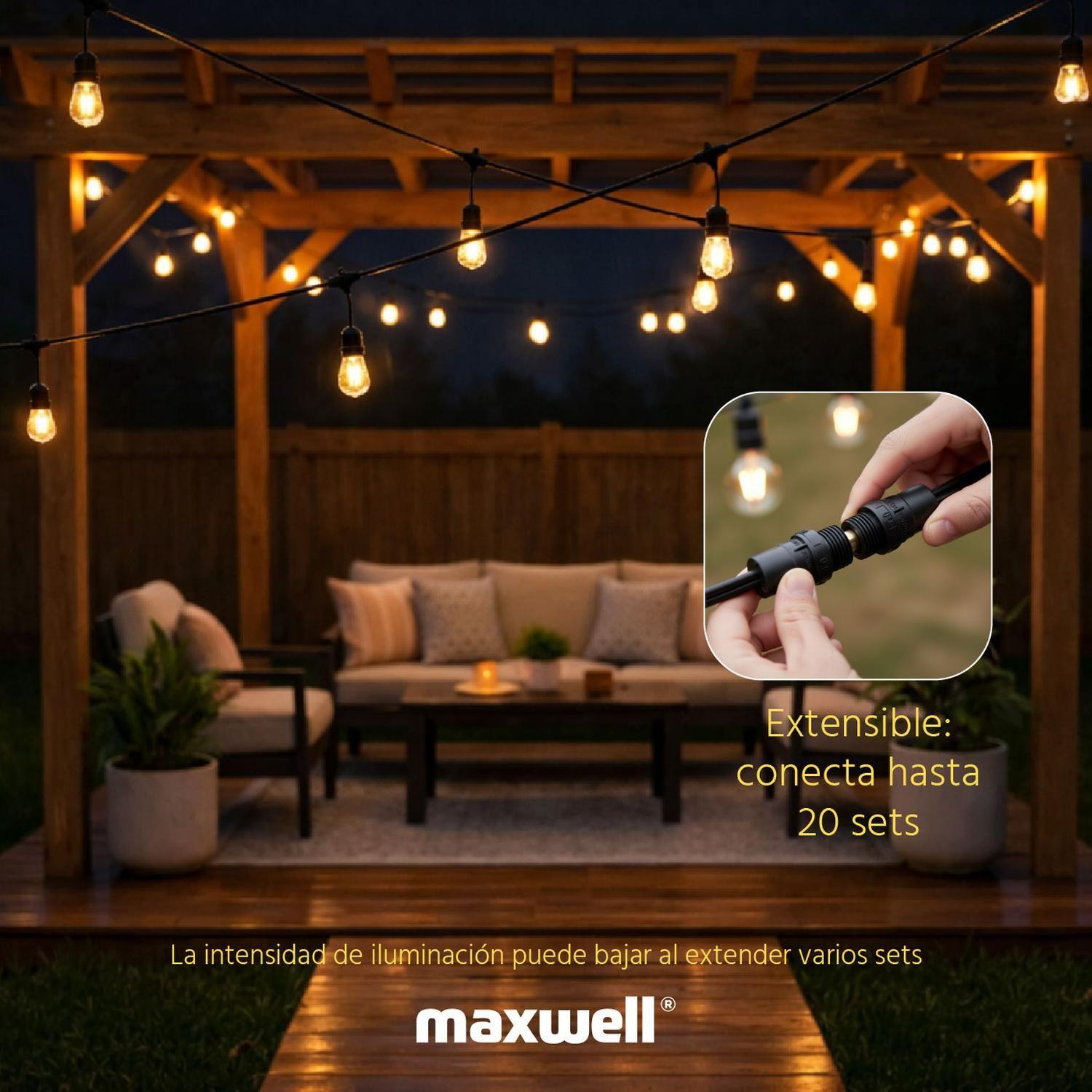 Guirnalda Maxwell 10m Luces Exterior Terraza Impermeable-6