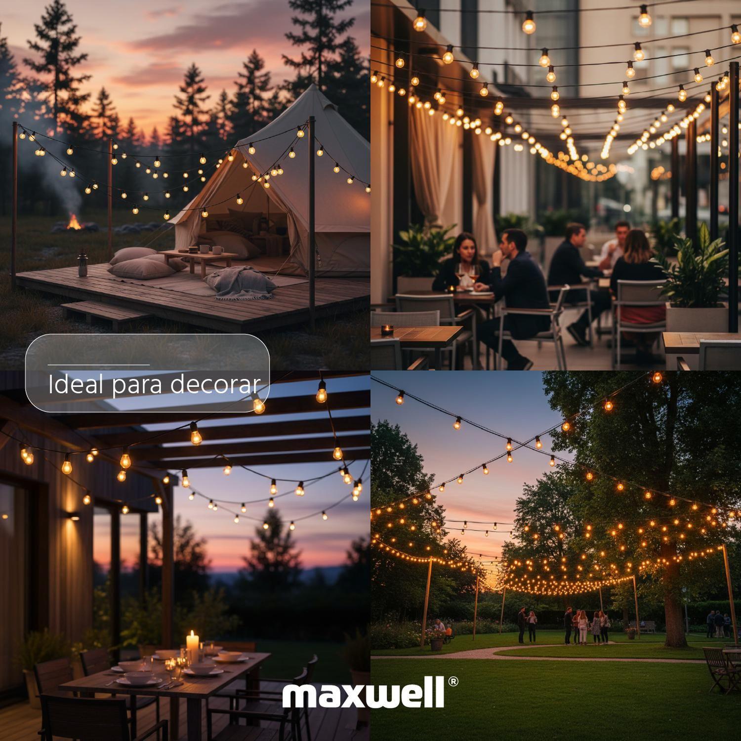 Guirnalda Maxwell 10m Luces Exterior Terraza Impermeable-8